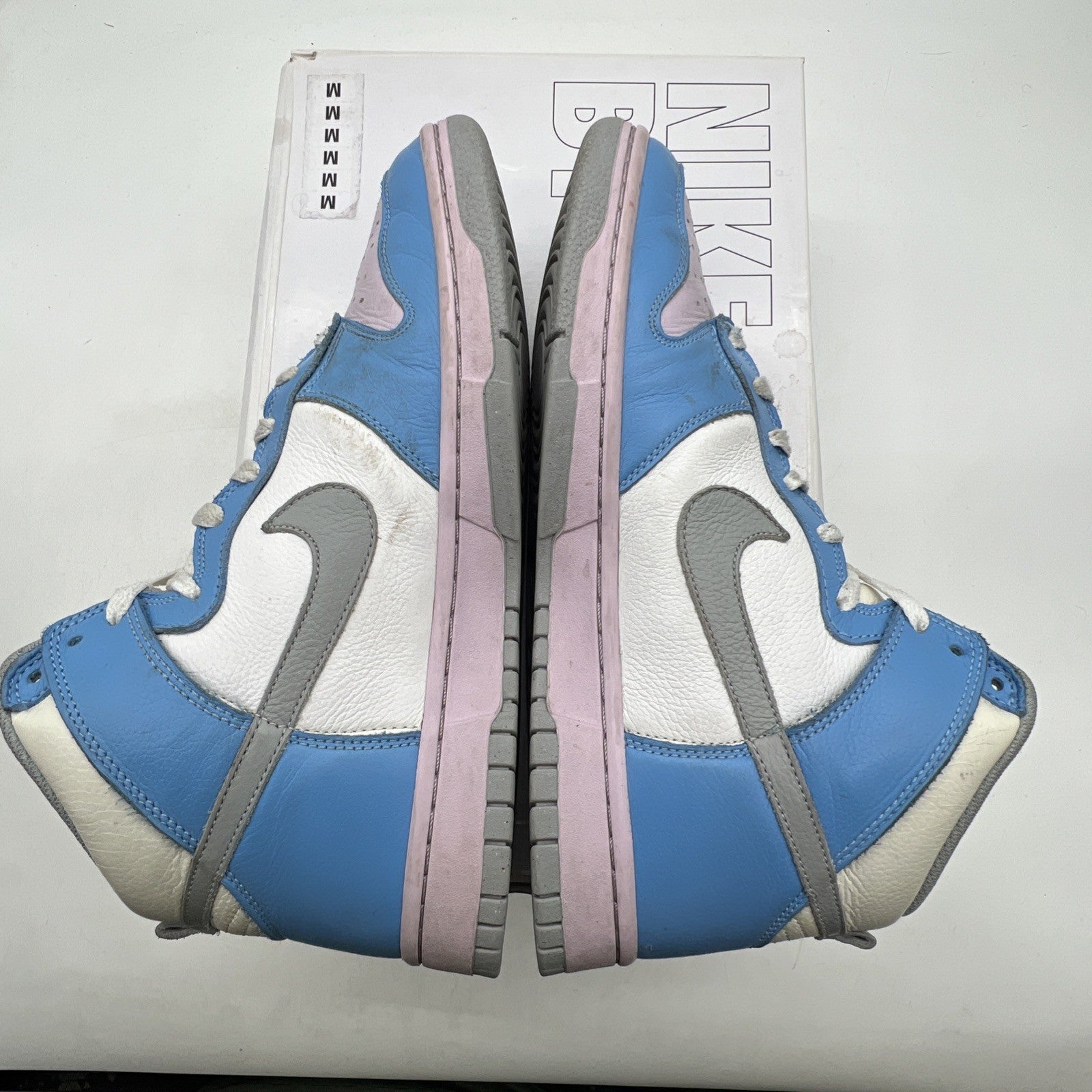 Size 9 - Nike Dunk High By You Custom Shoes White/Baby Blue /Grey (DV2273-900)