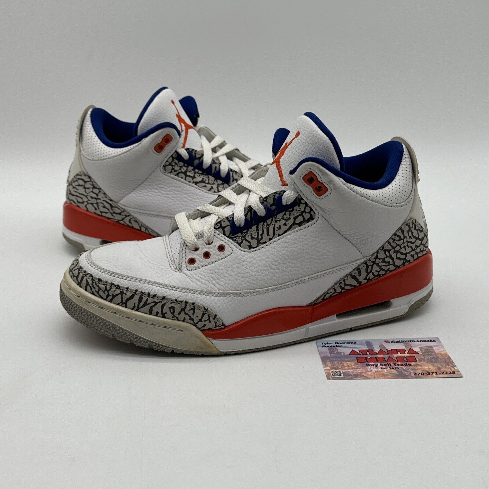 Size 9 - Jordan 3 Retro Knicks Rivals 2019 White Leather Orange Blue Gators OG