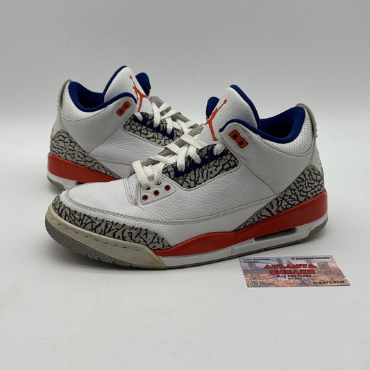 Size 9 - Jordan 3 Retro Knicks Rivals 2019 White Leather Orange Blue Gators OG