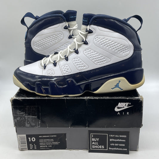Size 10 - Air Jordan 9 Retro UNC Blue White Leather (302370-145)