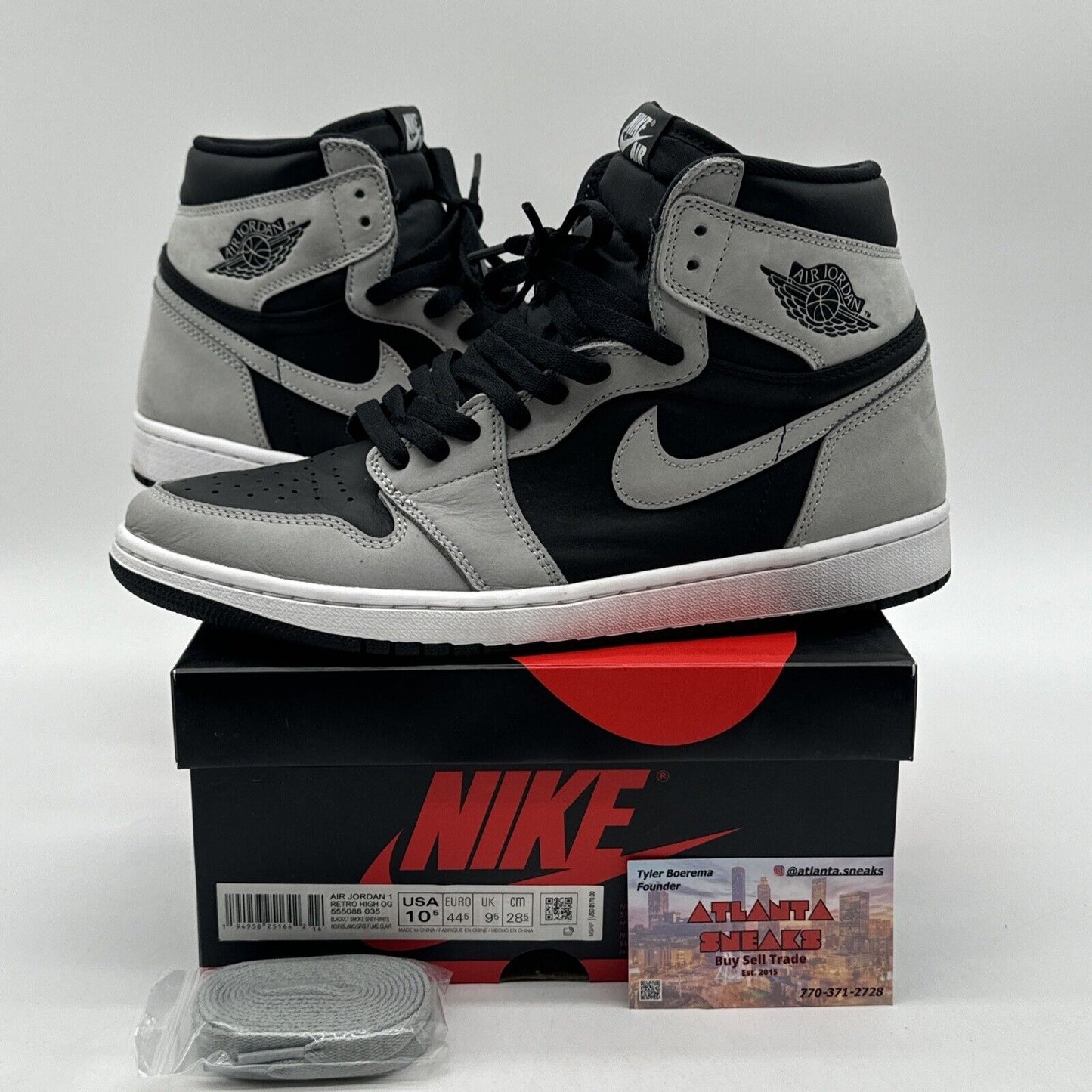 Size 10.5 - Jordan 1 Retro OG High Shadow 2.0 Grey Black Suede OG All Classic