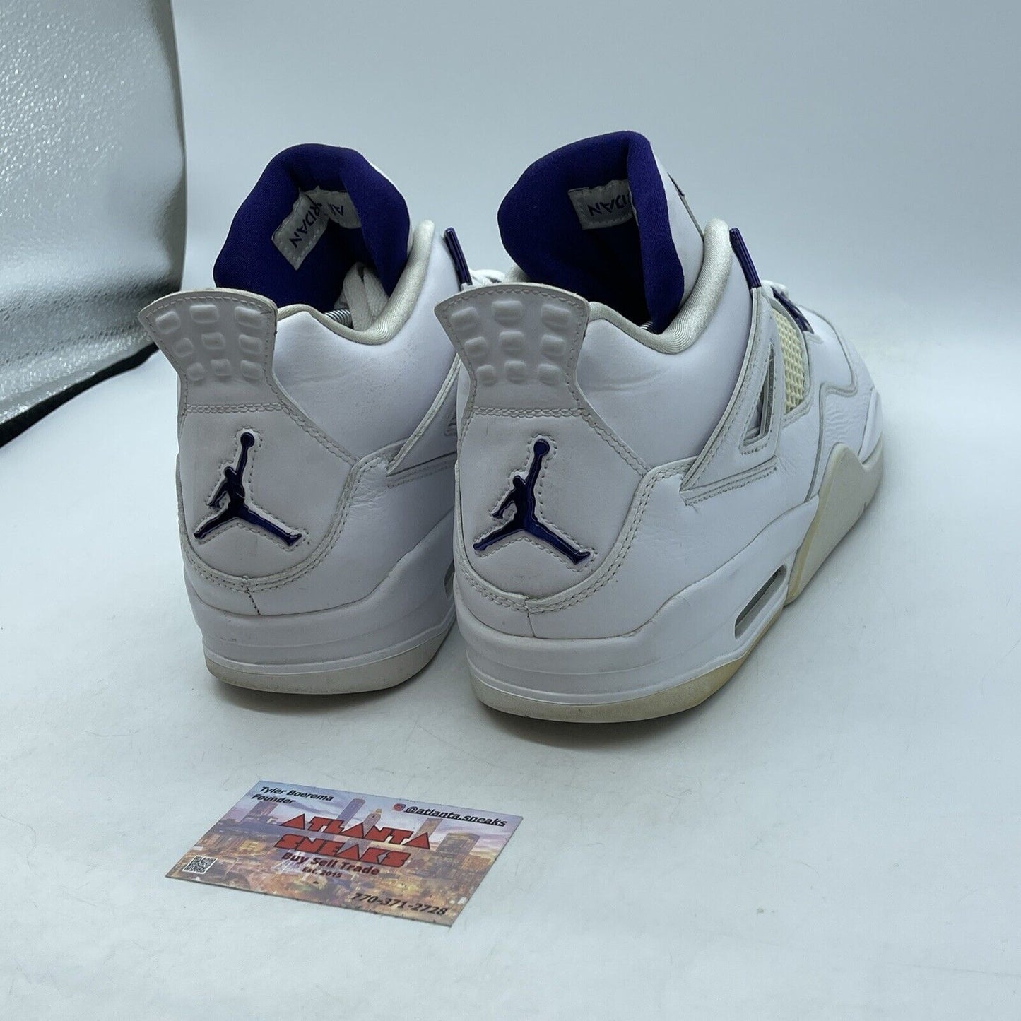 Size 10.5 - Jordan 4 Retro Mid Purple Metallic White Leather (CT8527-115)