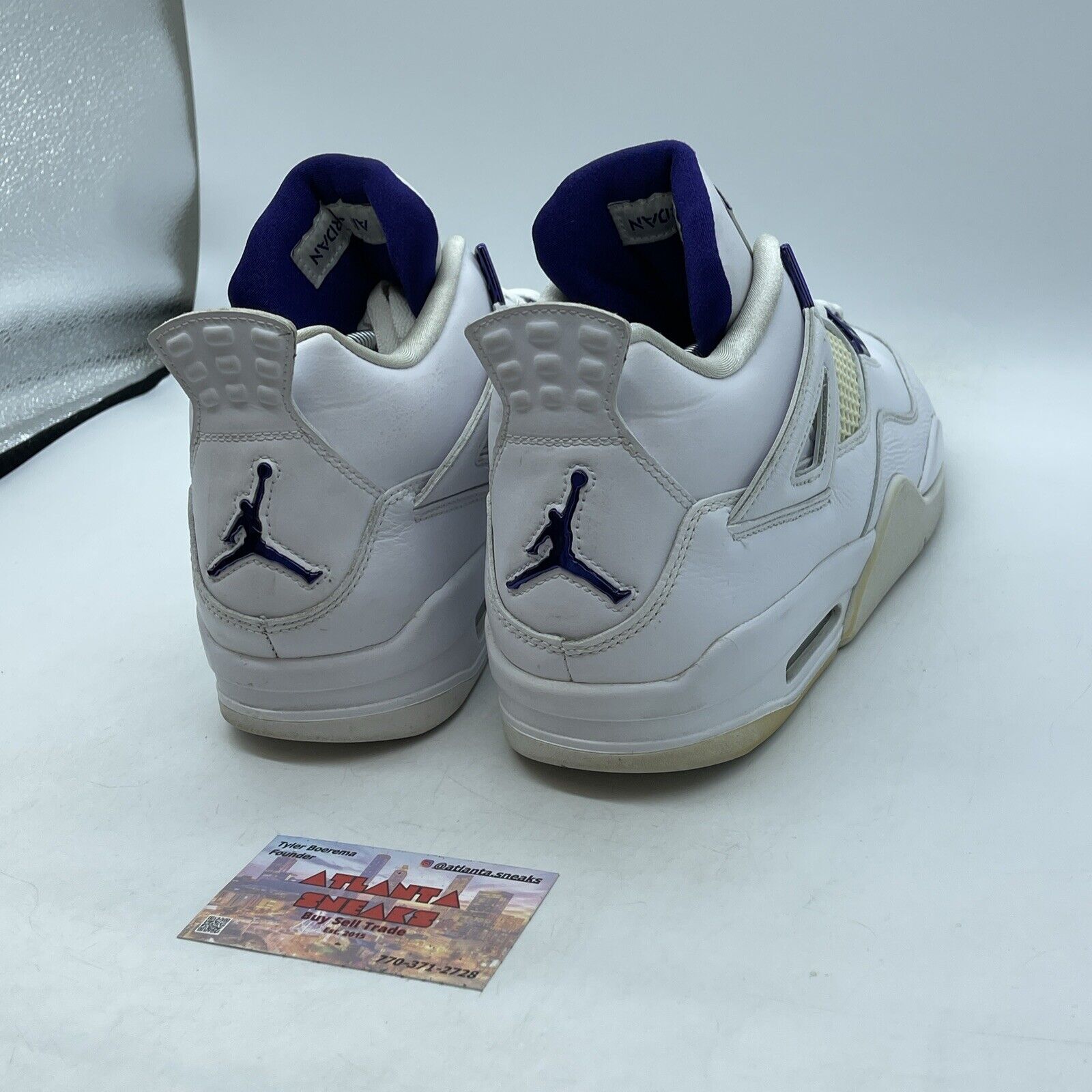 Size 10.5 - Jordan 4 Retro Mid Purple Metallic White Leather (CT8527-115)