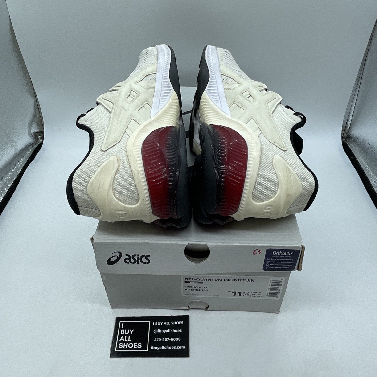 Size 11.5 - Asics Gel Quantity Infinity Jin Heel Red Black Cream (1021A184)