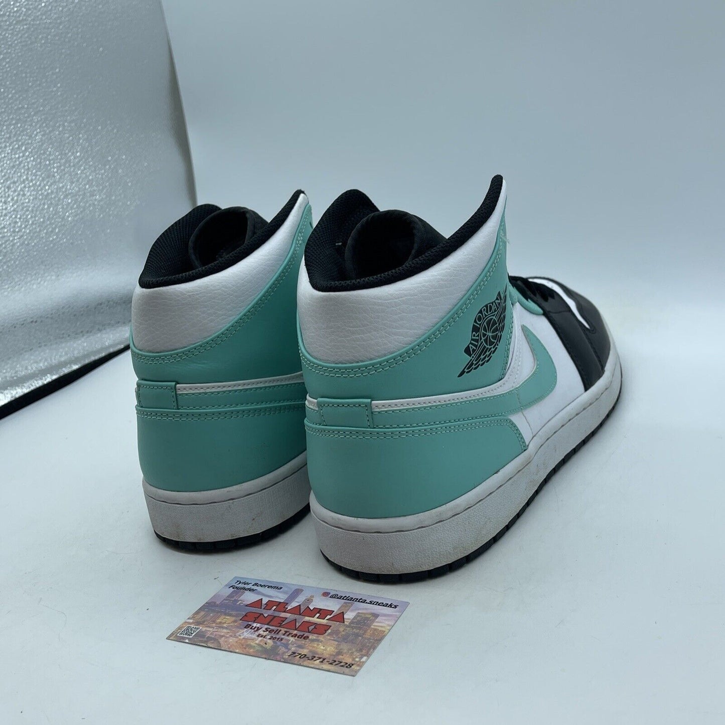 Size 13 - Air Jordan 1 Mid Tropical Twist Blue Black White Leather (554724-132)