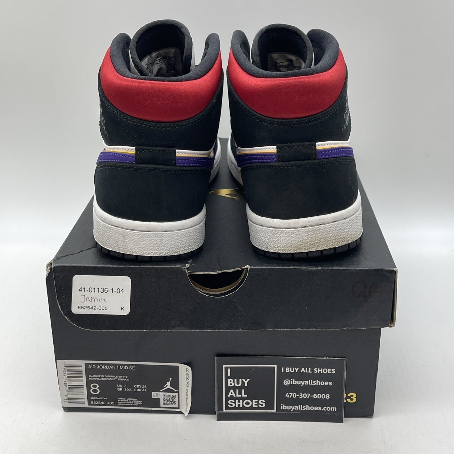 Size 8 - Air Jordan 1 SE Mid Rivals Black White Suede Leather (852542-005)