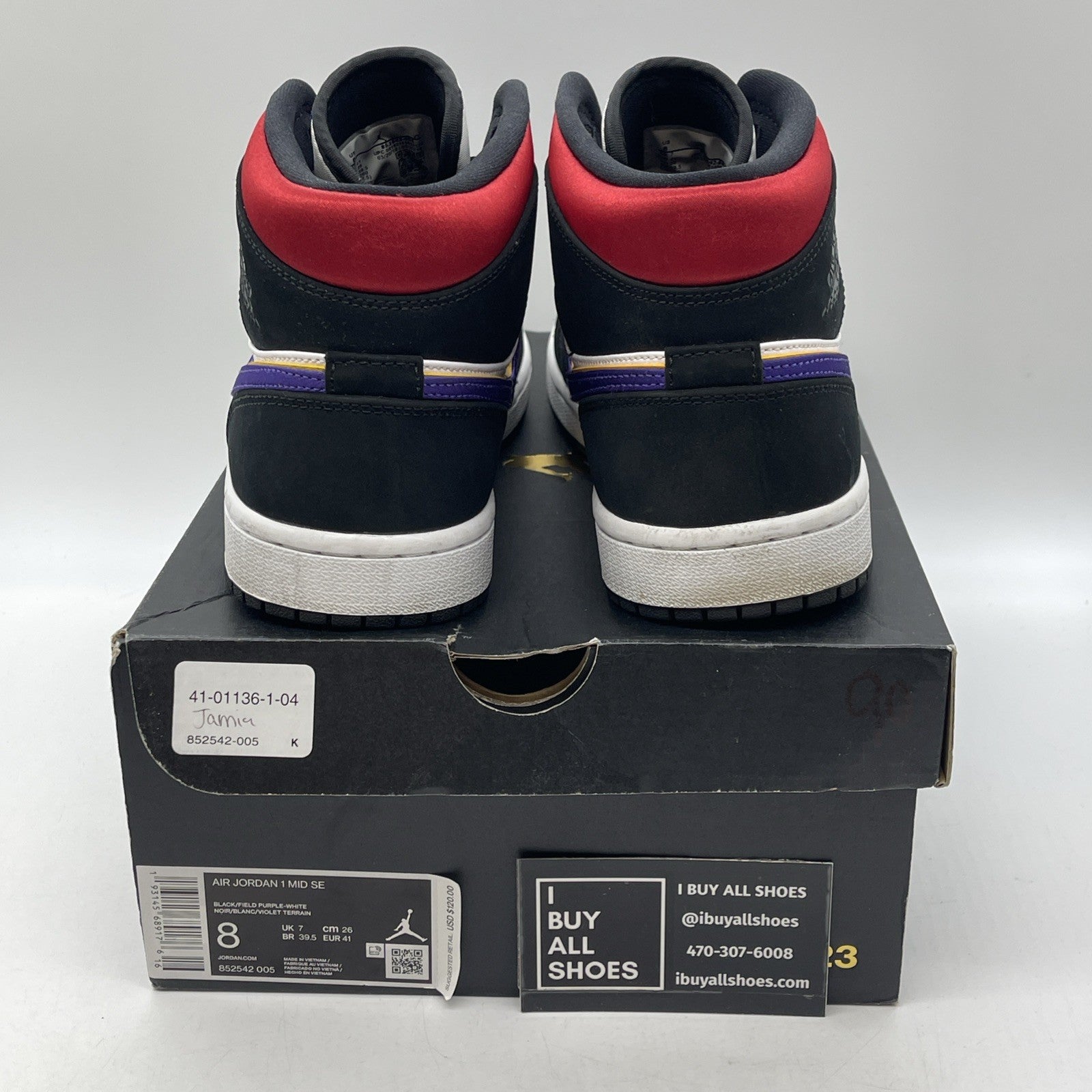 Size 8 - Air Jordan 1 SE Mid Rivals Black White Suede Leather (852542-005)