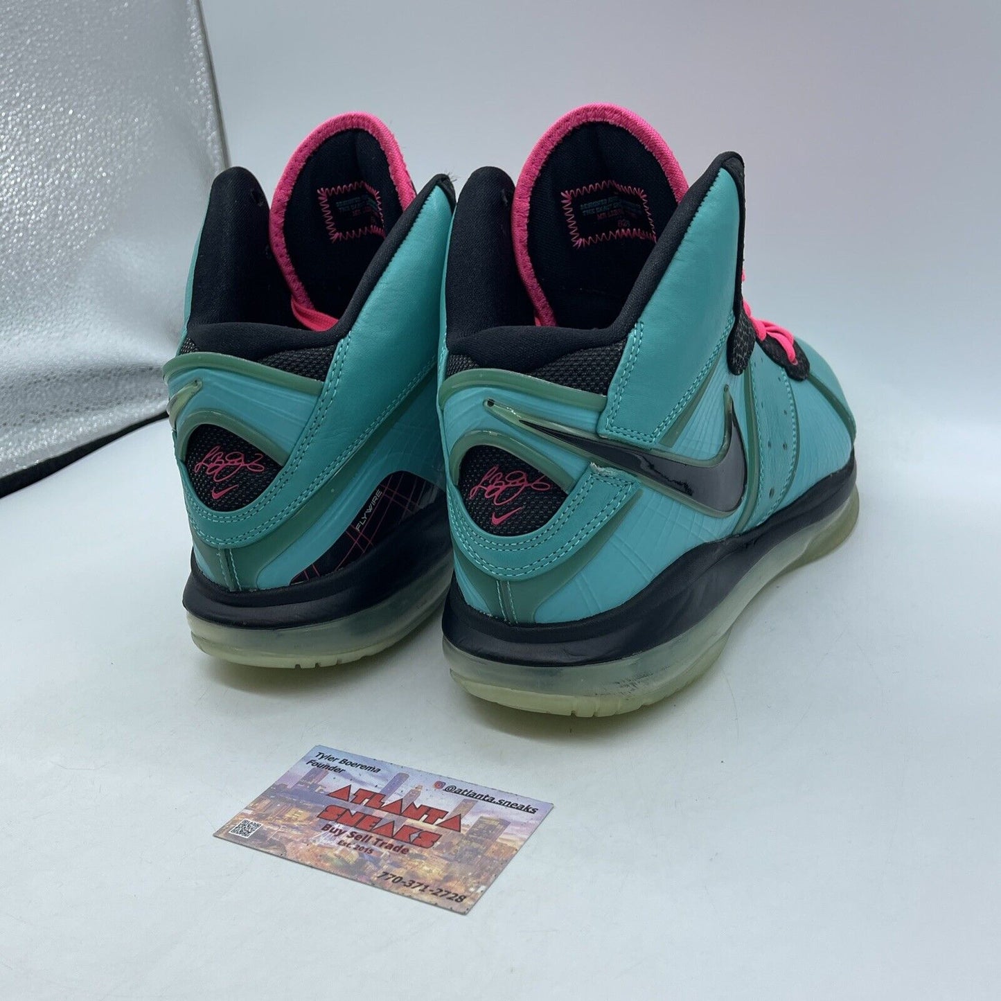 Size 10 - Nike LeBron 8 2010 South Beach Blue Leather Black Suede (417098-401)