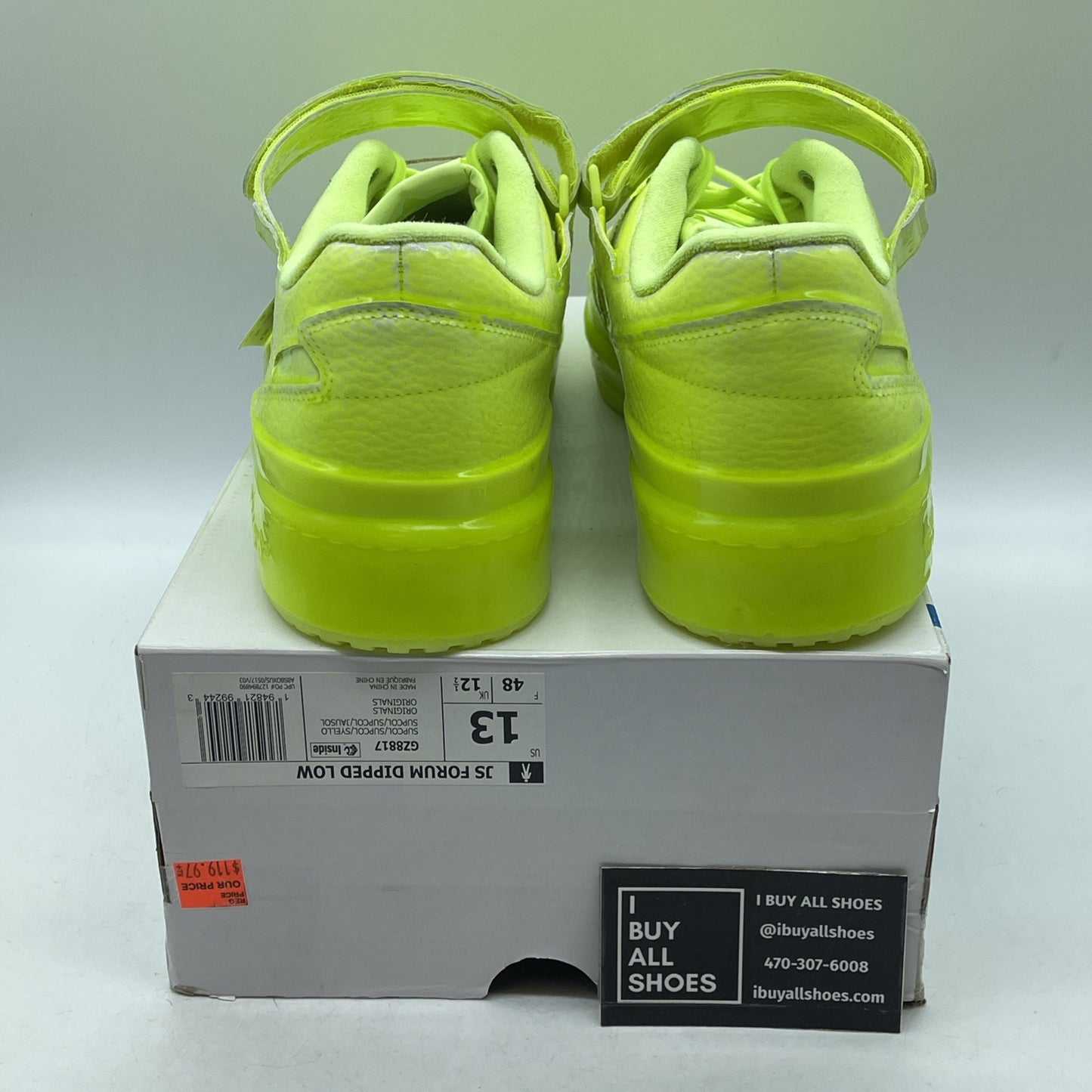 Size 13 - Adidas Jeremy Scott x Forum Low Dipped Yellow Fluorescent (GZ8817)