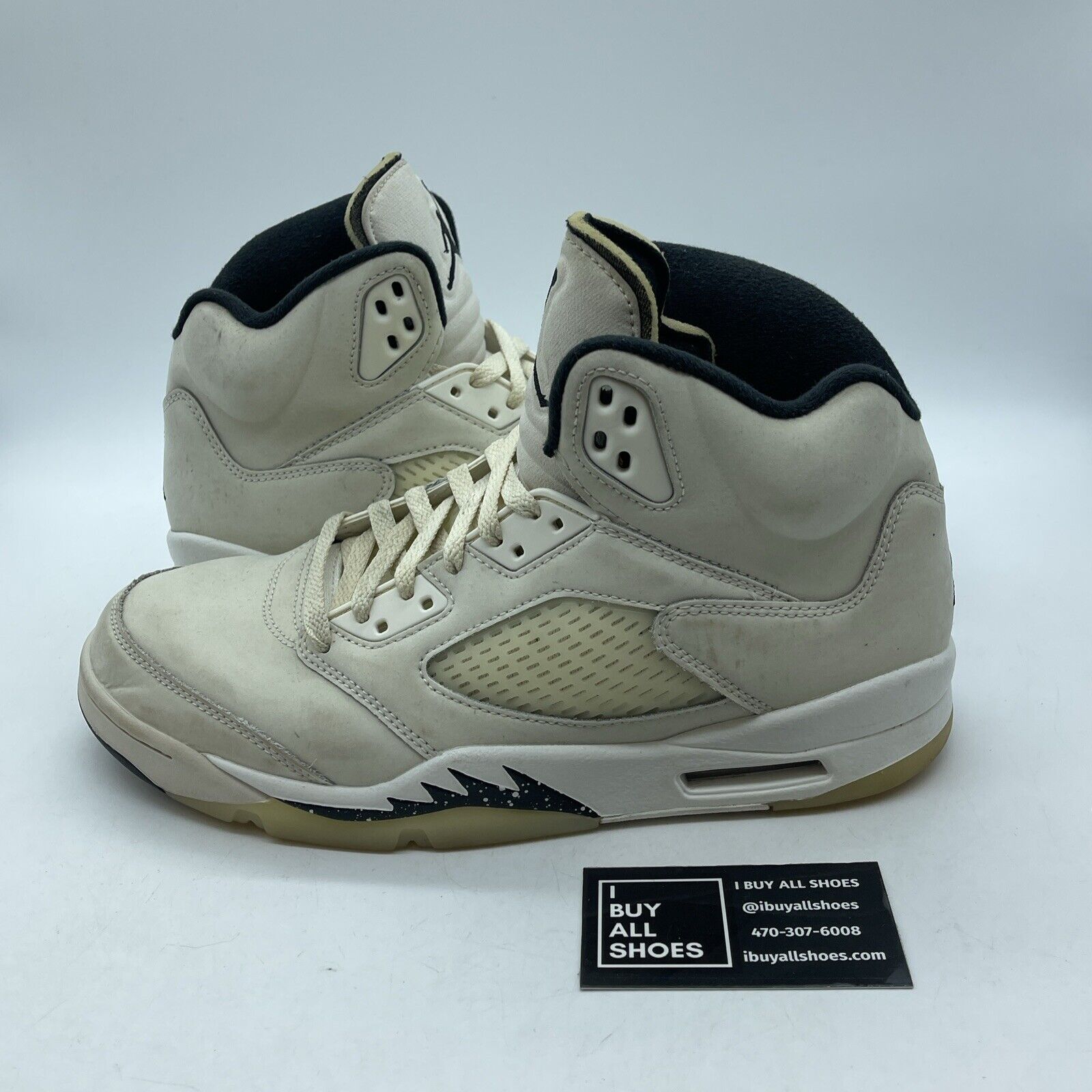 Size 10.5 - Air Jordan 5 Retro SE Sail Tan White Black Suede (FN7405-100)