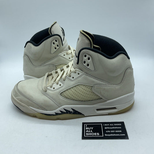 Size 10.5 - Air Jordan 5 Retro SE Sail Tan White Black Suede (FN7405-100)