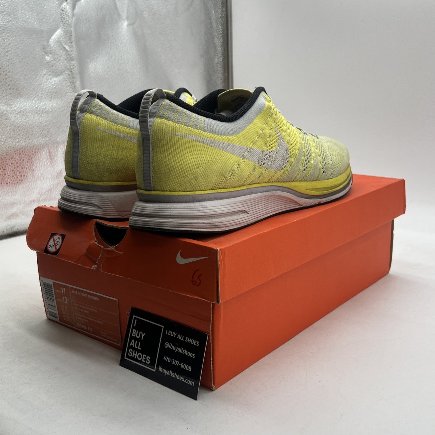 Size 11 - Nike Flyknit Trainer+ Yellow (532984-710)