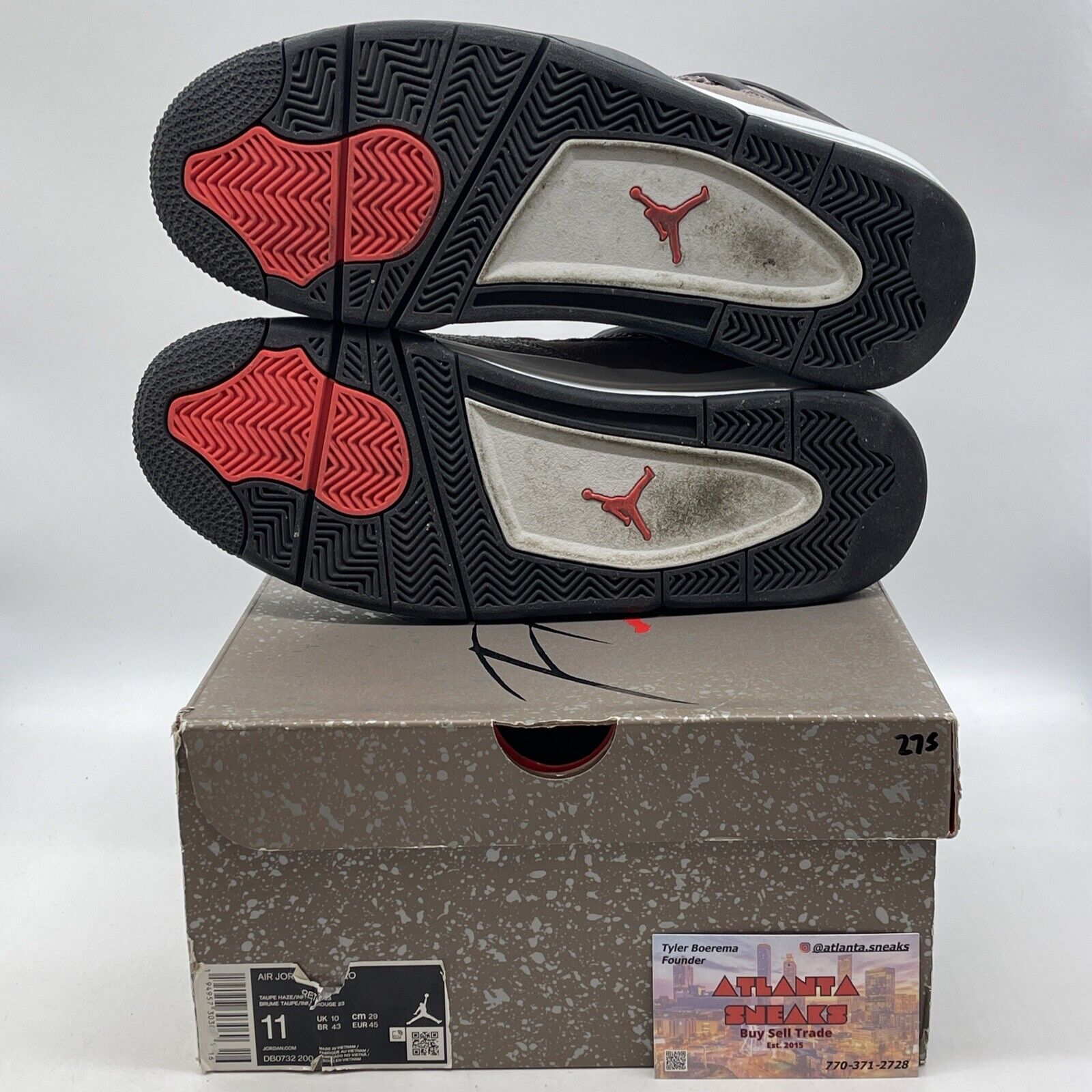 Size 11 - Jordan 4 Retro Mid Taupe Haze Brown Black Suede Leather (DB0732-200)