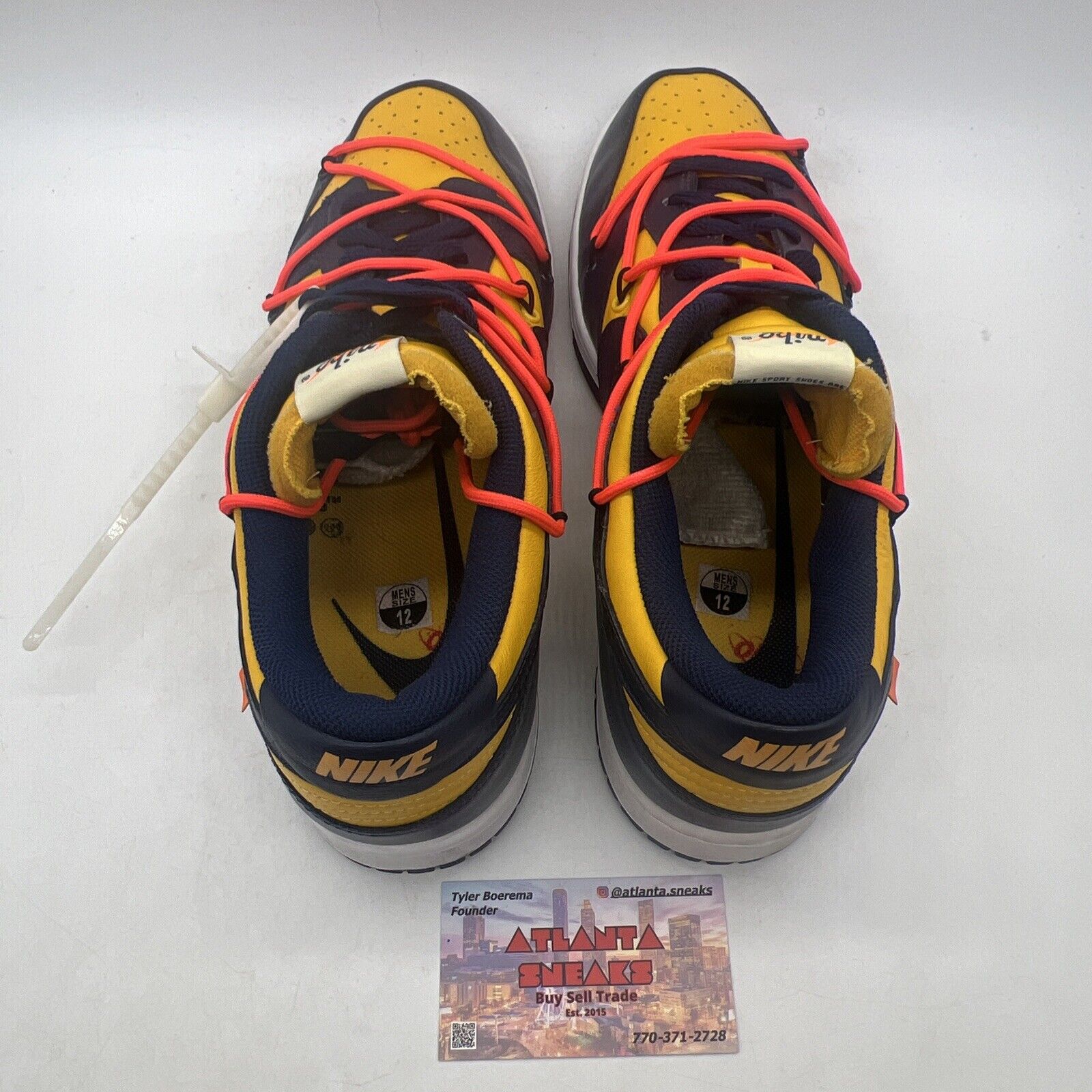 Size 12 - Nike Dunk Low x OFF-WHITE University Gold 2019 Yellow Navy CT0856-700