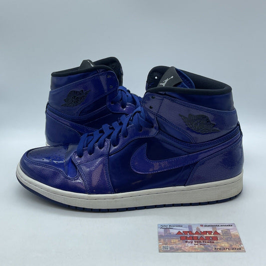 Size 12 - Air Jordan 1 Retro High Deep Royal White Blue Leather (332550-420)