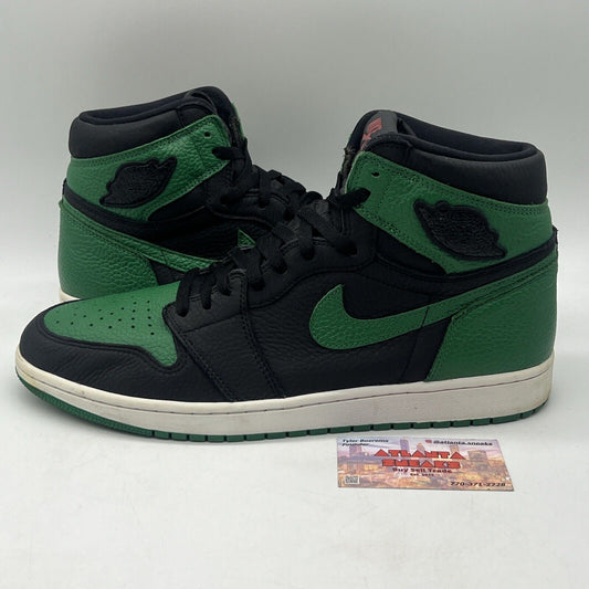 Size 13 - Jordan 1 Retro OG High Pine Green 2.0 Black Green Leather Red