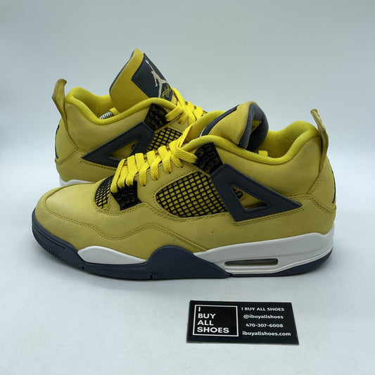 Size 11 - Jordan 4 Retro Mid Lightning Black Suede Leather (CT8527-700)