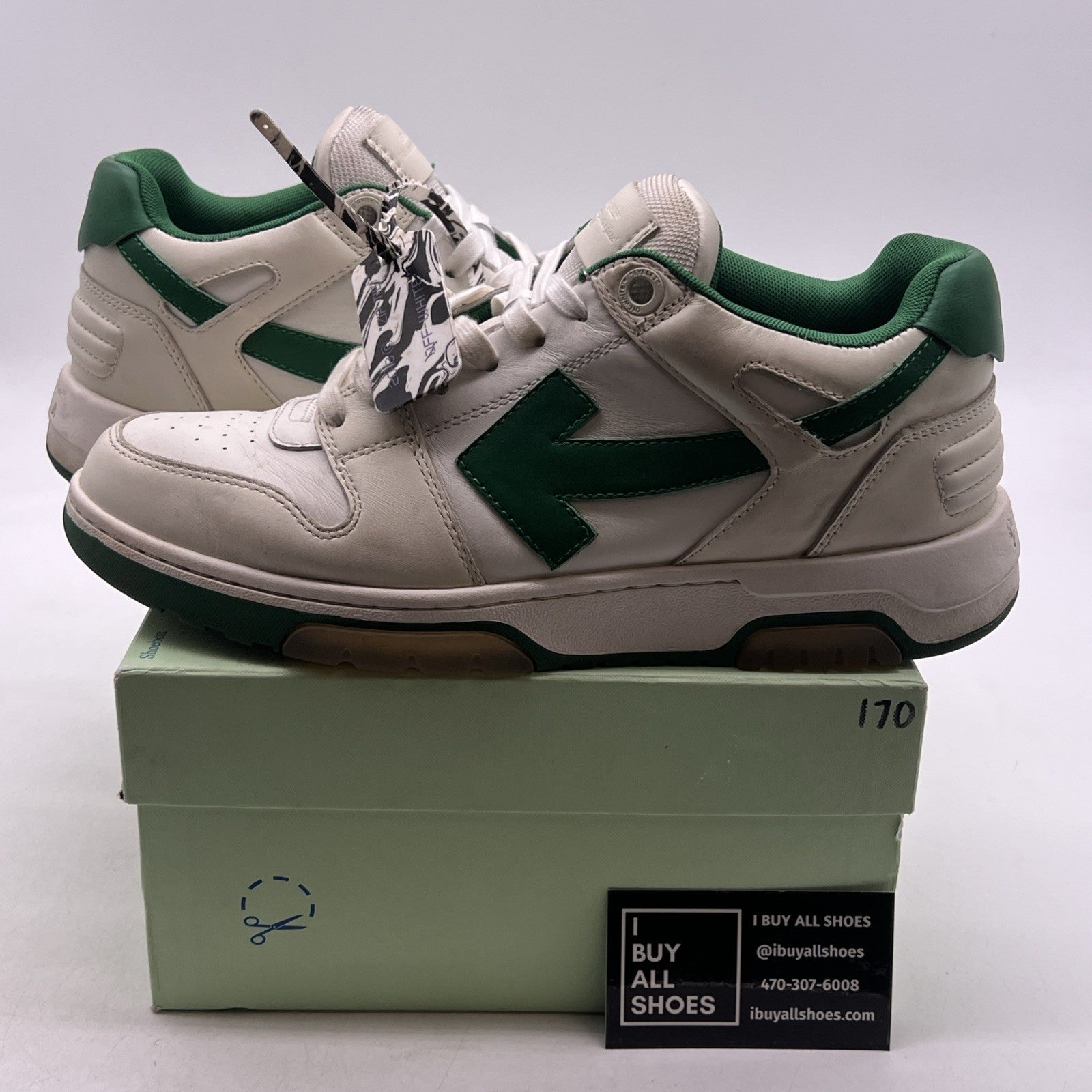 Size 42 - Off-White Virgil Out Of Office OOO White/Green Sneakers