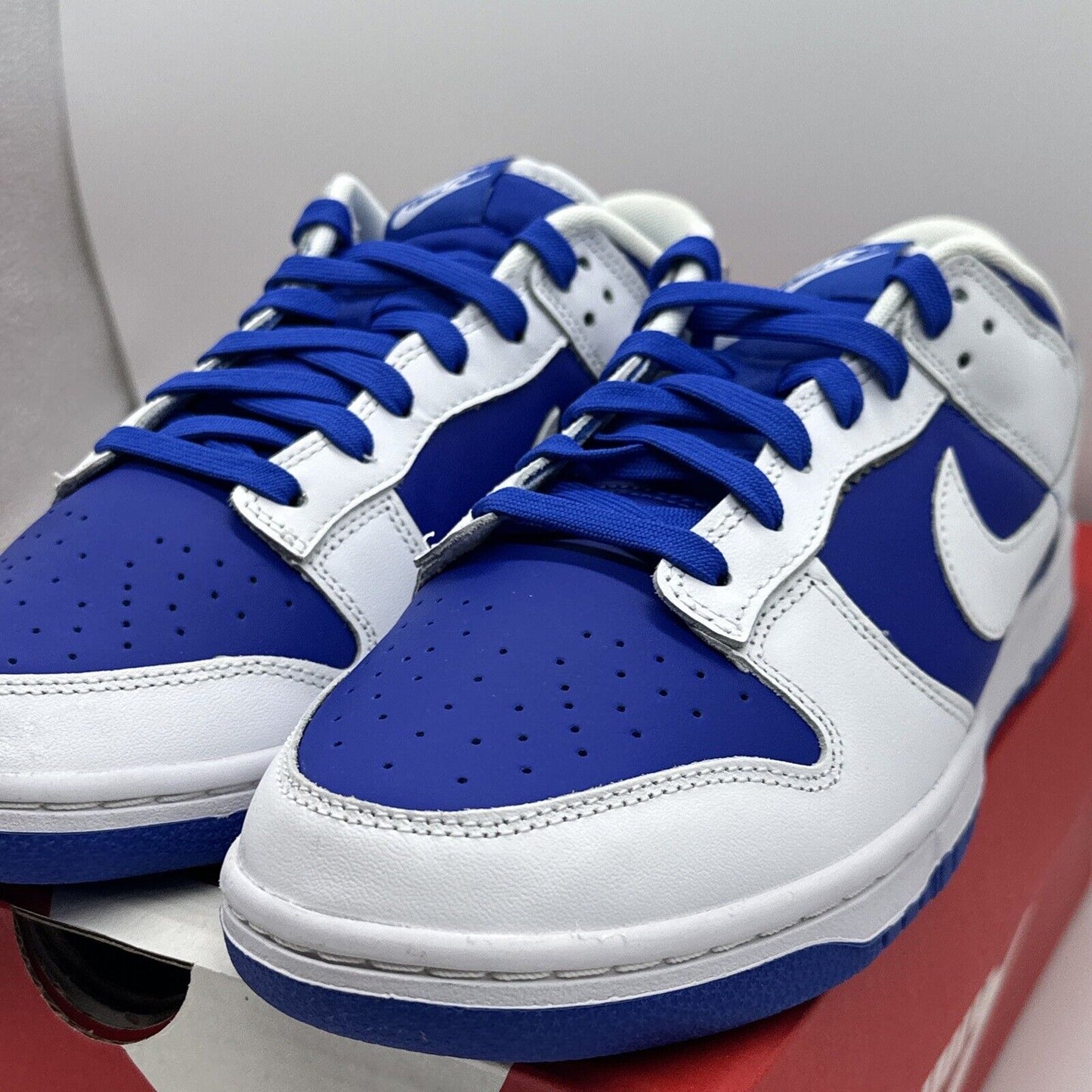 Size 10.5 - Nike Dunk Low Racer Blue 2022 White Leather New Blue Sole