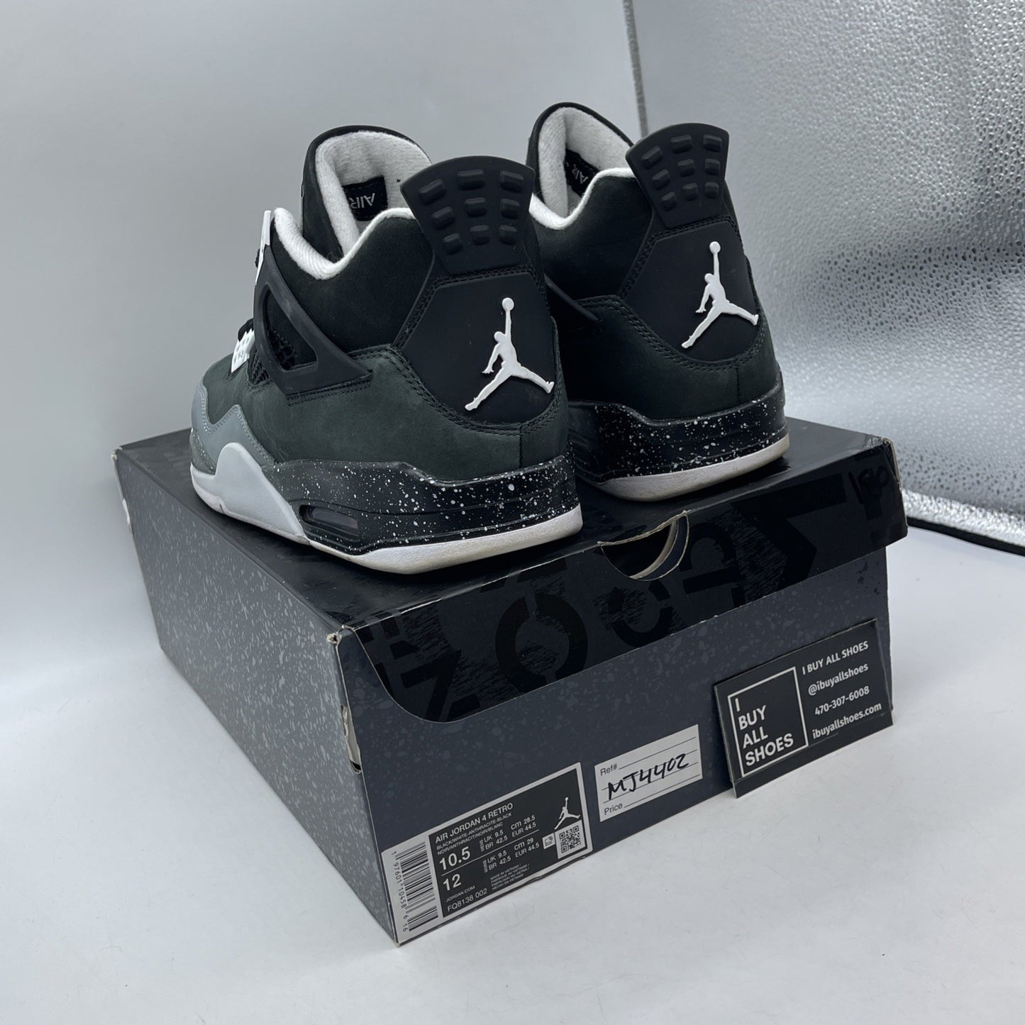 Size 10.5 - Air Jordan 4 Retro 2024 Fear Grey Black Suede (FQ8138-002)