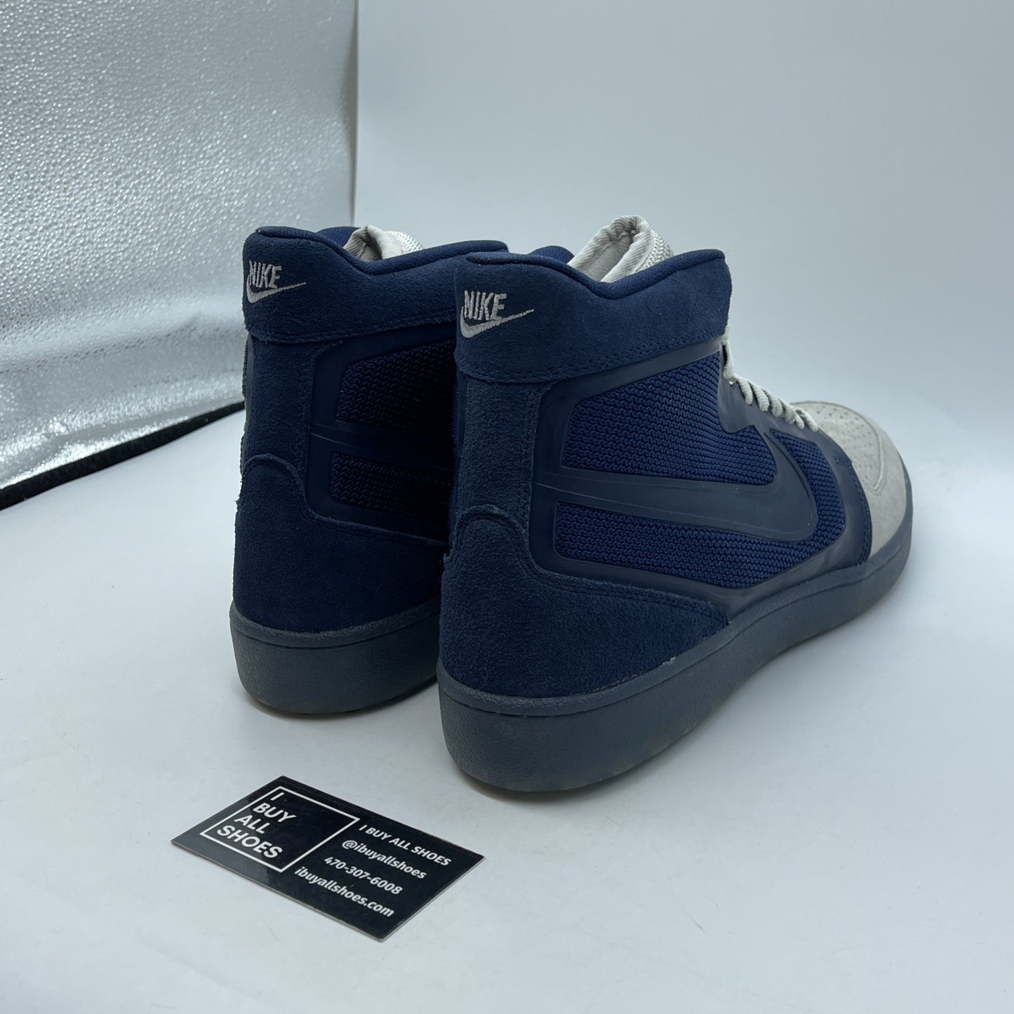 Size 13 - Nike Clean Sweep Premium vintage high top Gray Blue (536852-040)