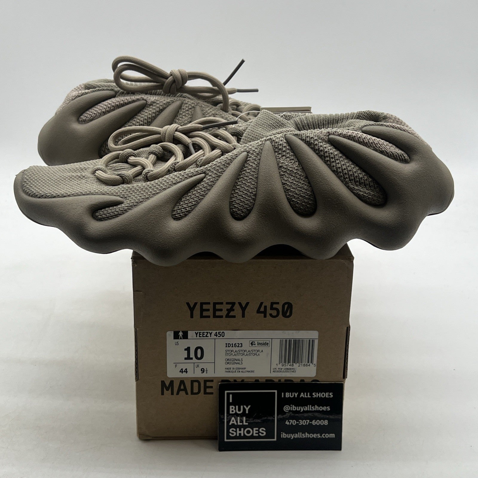 Size 10 - Adidas Yeezy 450 Stone Flax Brown Suede (ID1623)