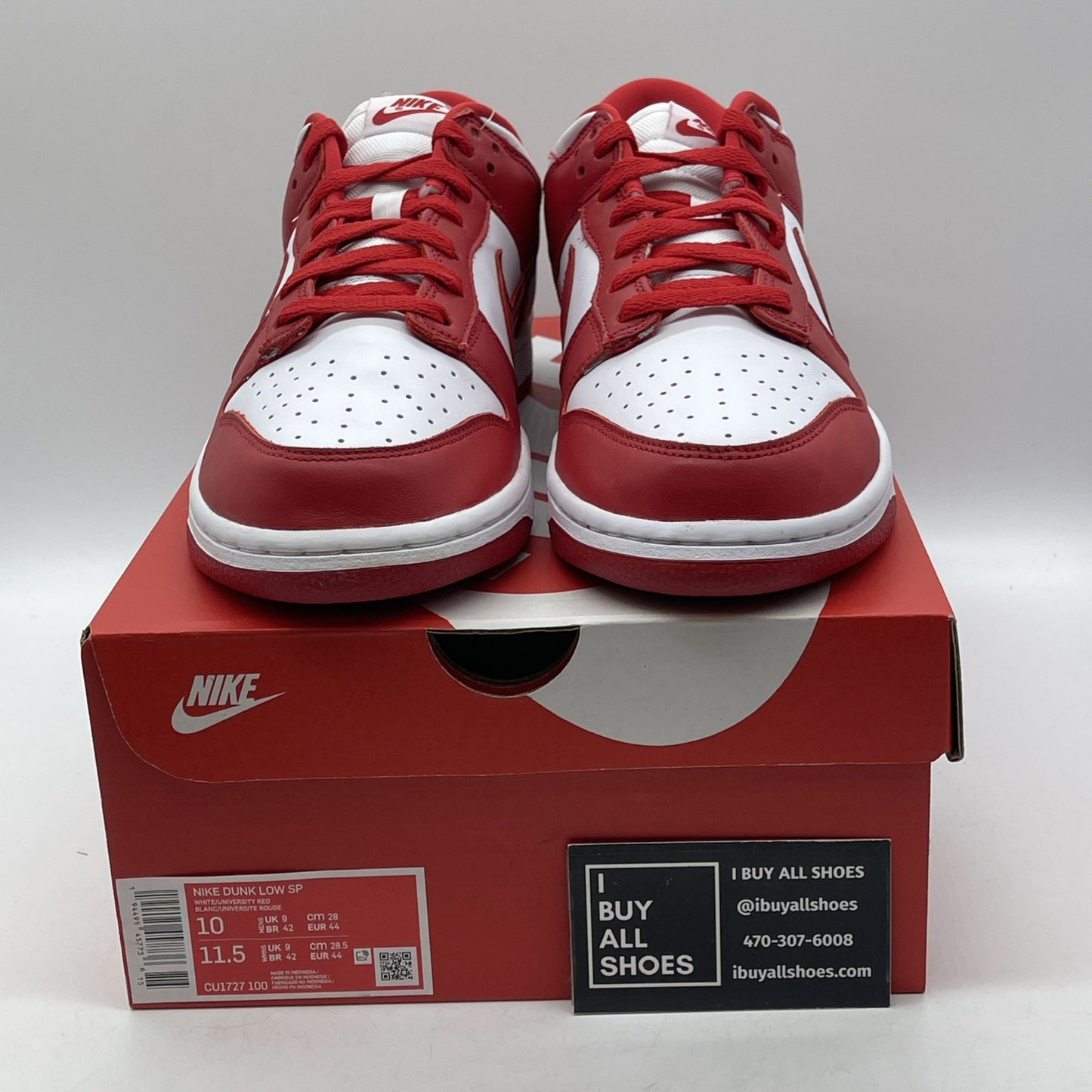 Size 10 - Nike Dunk Retro SP 2020 Low St. John's Red White Leather (CU1727-100)