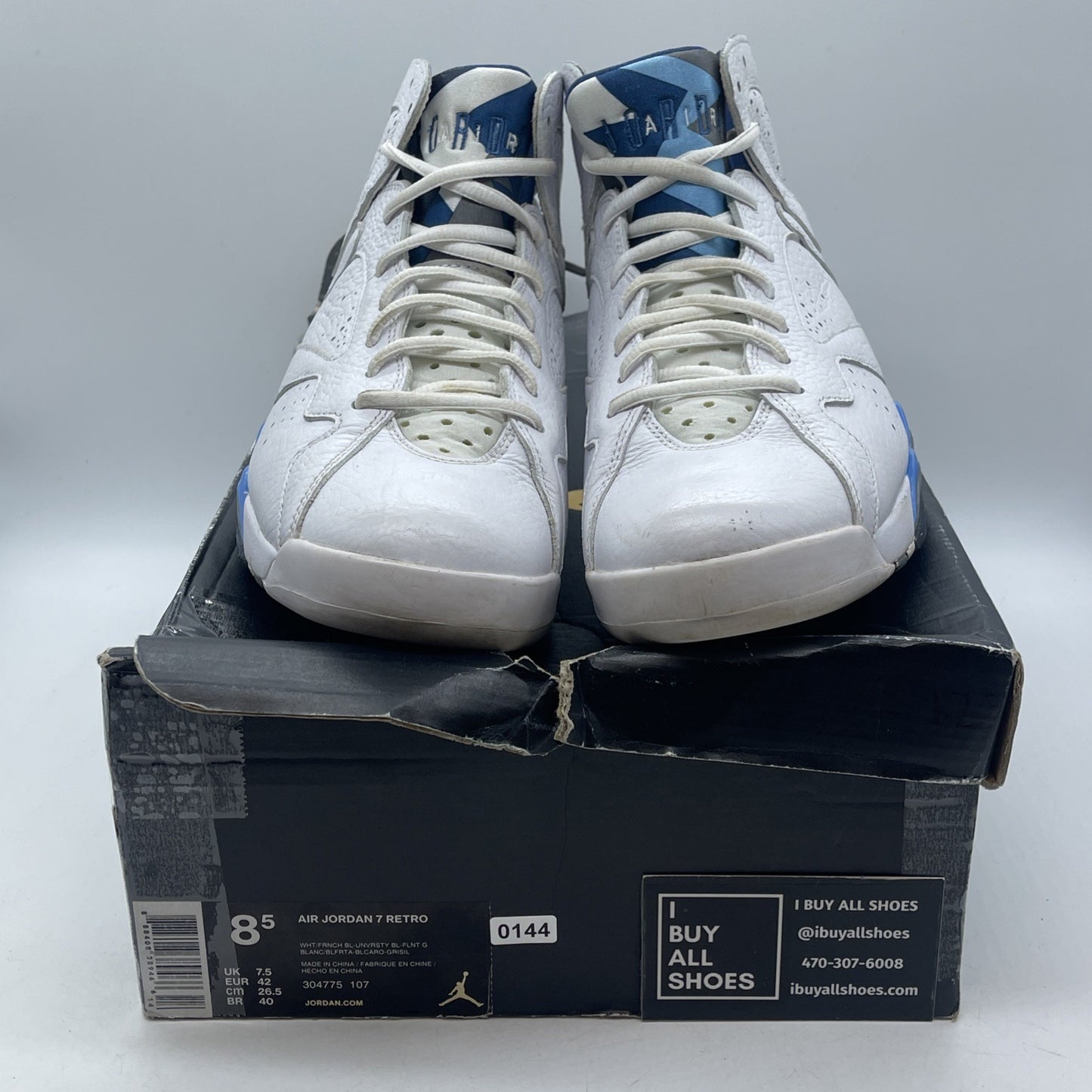 Size 8.5 - Air Jordan 7 Retro 2015 French Blue White Leather (304775-107)