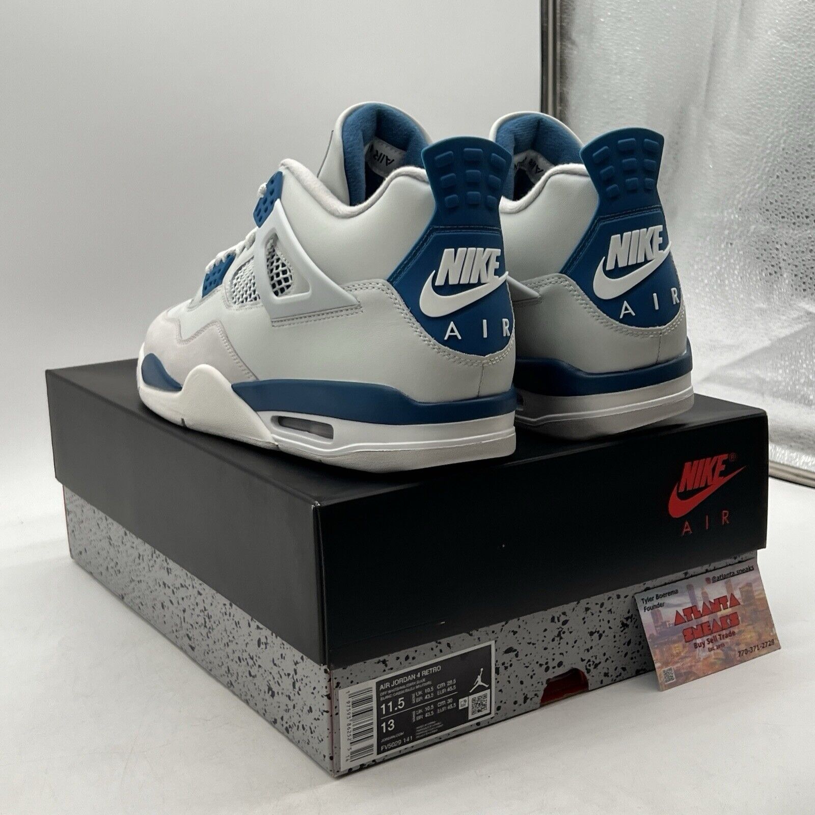 Size 11.5 - Air Jordan 4 Retro 2024 Military Blue White Leather  (FV5029-141)