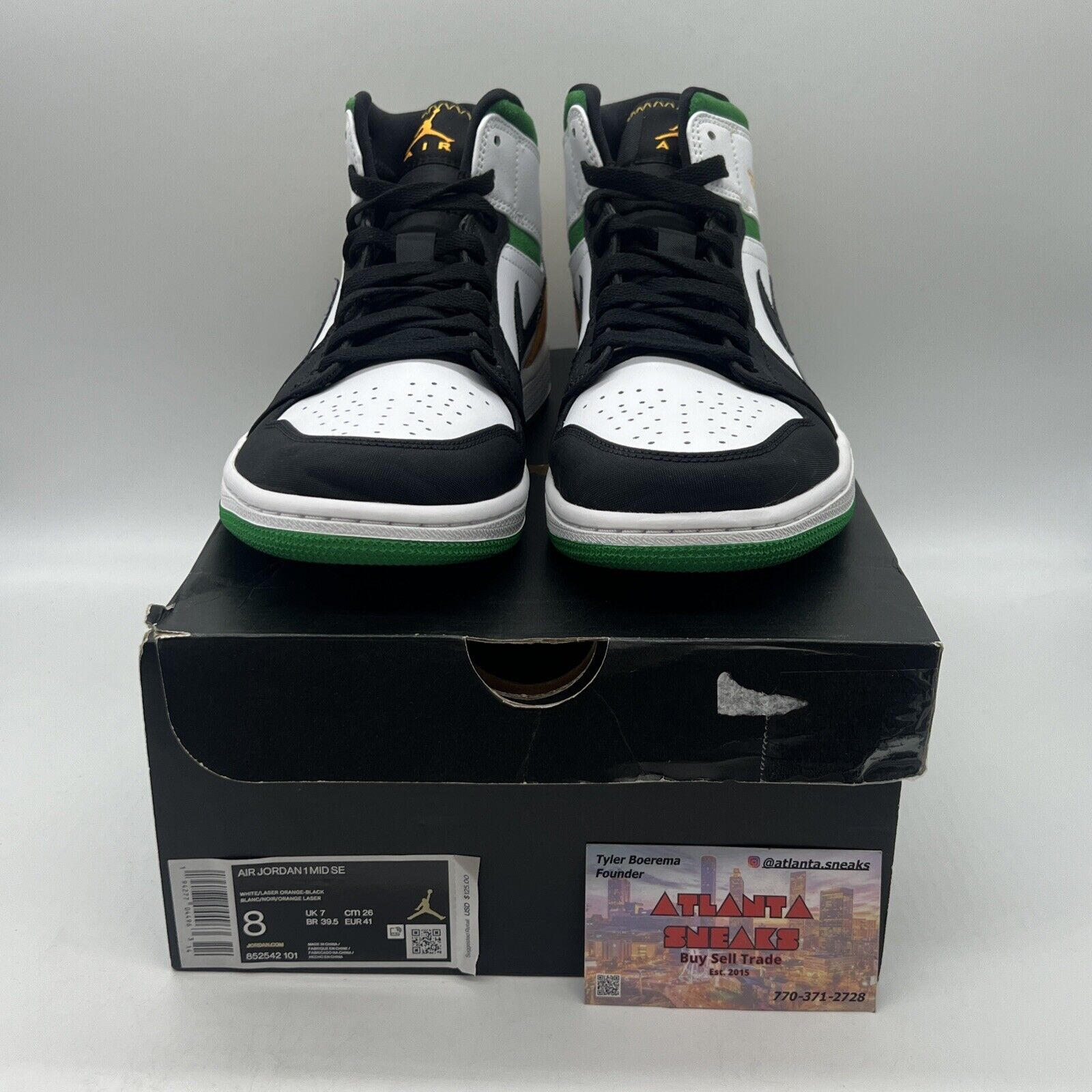 Size 8 - Jordan 1 Mid SE Oakland Brand New Og All White Black