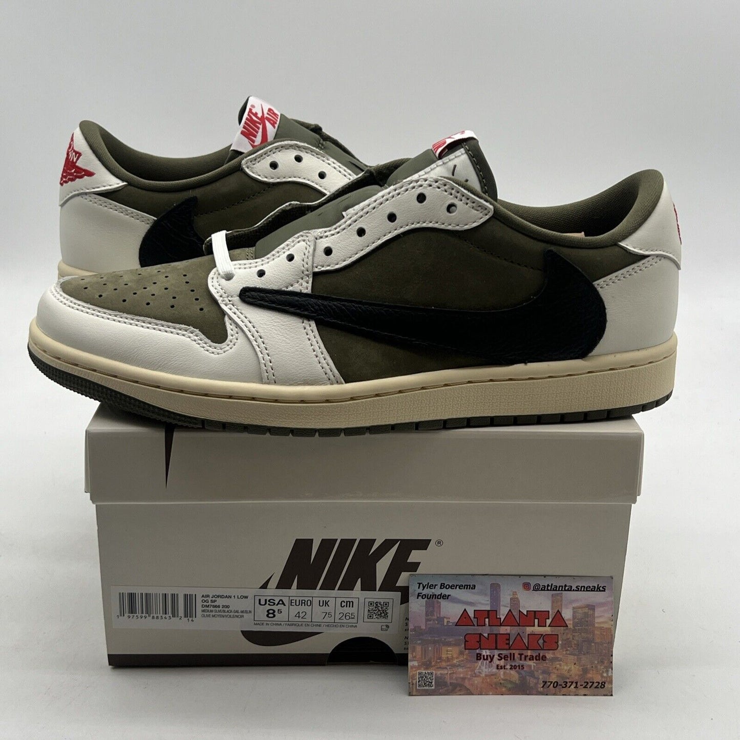 Size 8.5 - Travis Scott x Air Jordan 1 Retro OG SP Low Reverse Olive / Medium