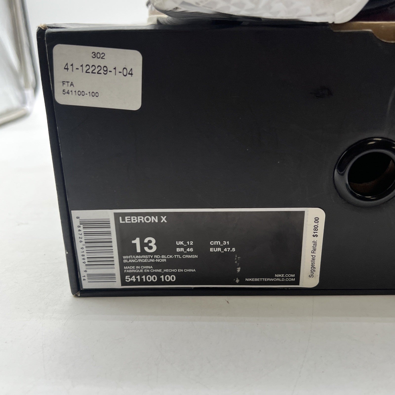 Size 13 - Nike LeBron 10 Heat Home (541100-100)