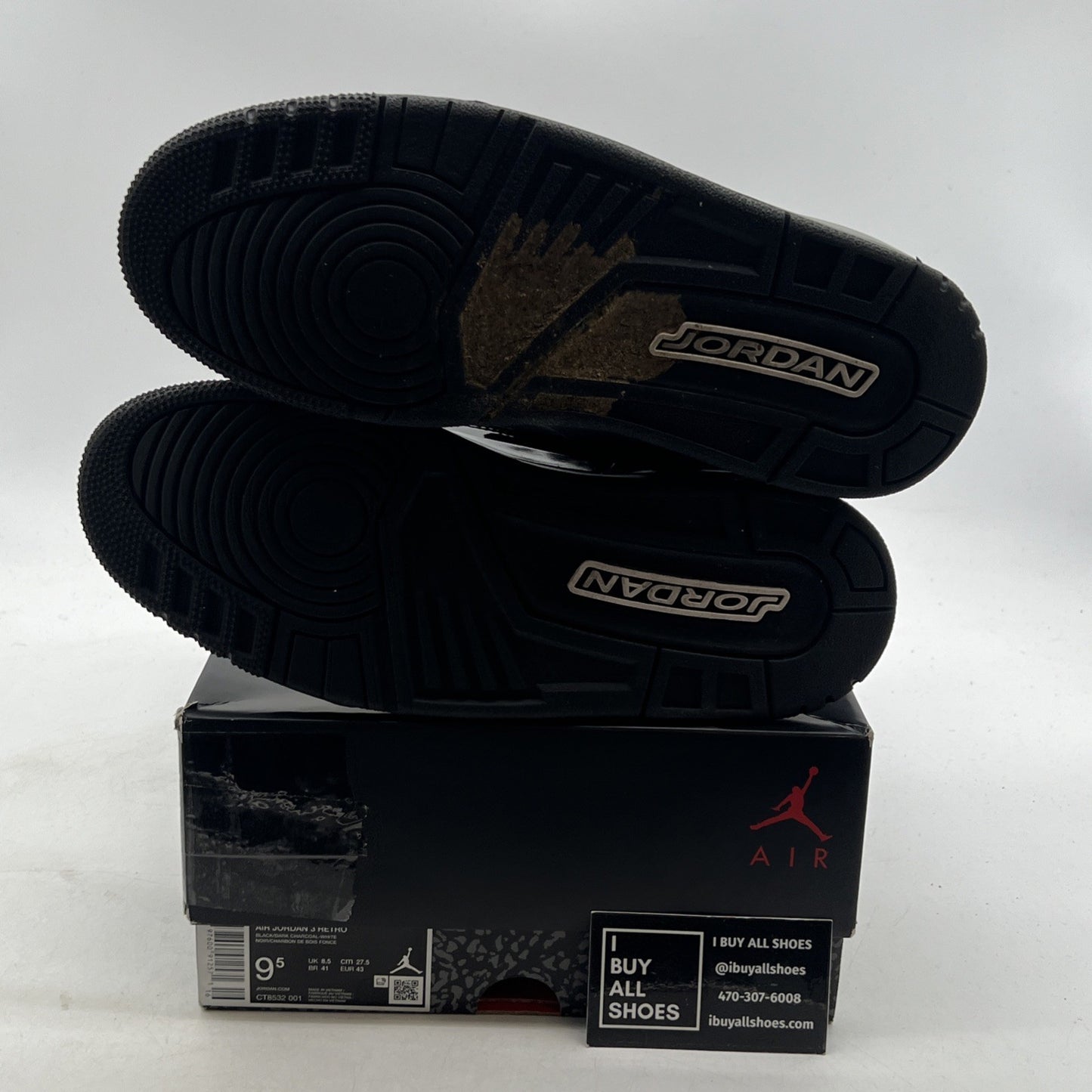 Size 9.5 - Air Jordan 3 Retro 2025 Black Cat (CT8532-001)