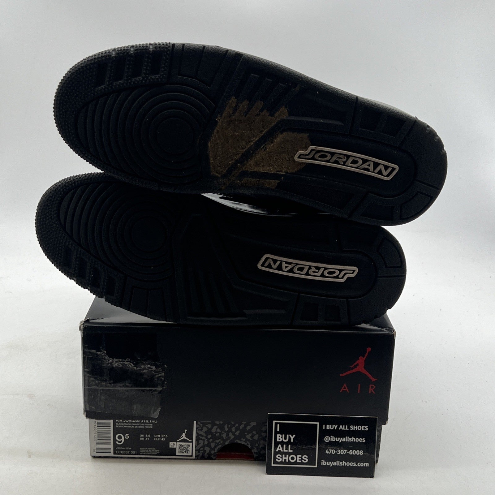Size 9.5 - Air Jordan 3 Retro 2025 Black Cat (CT8532-001)