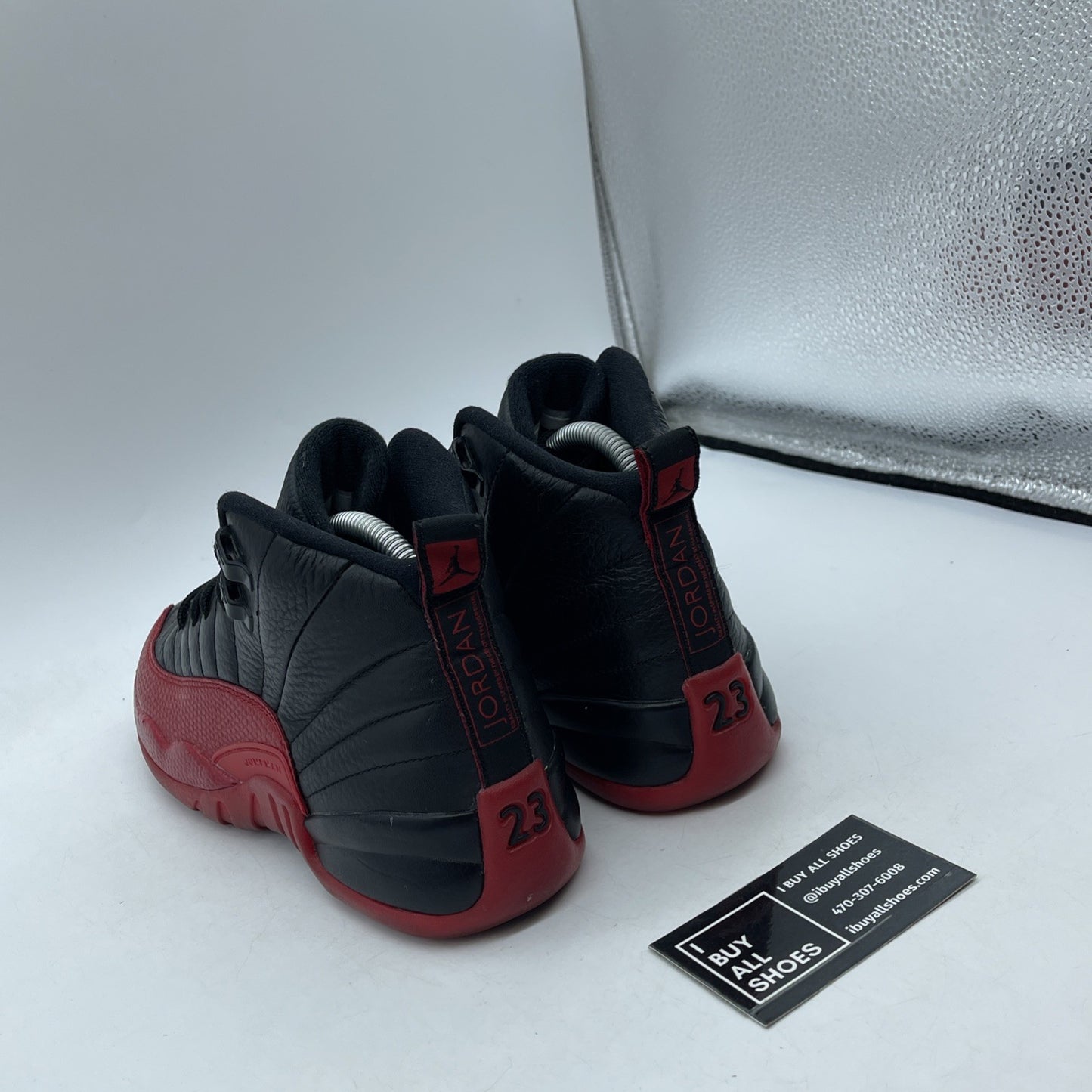 Size 6Y (GS) - Jordan 12 Retro 2016 Mid Flu Game Red Black Leather (153265-002)