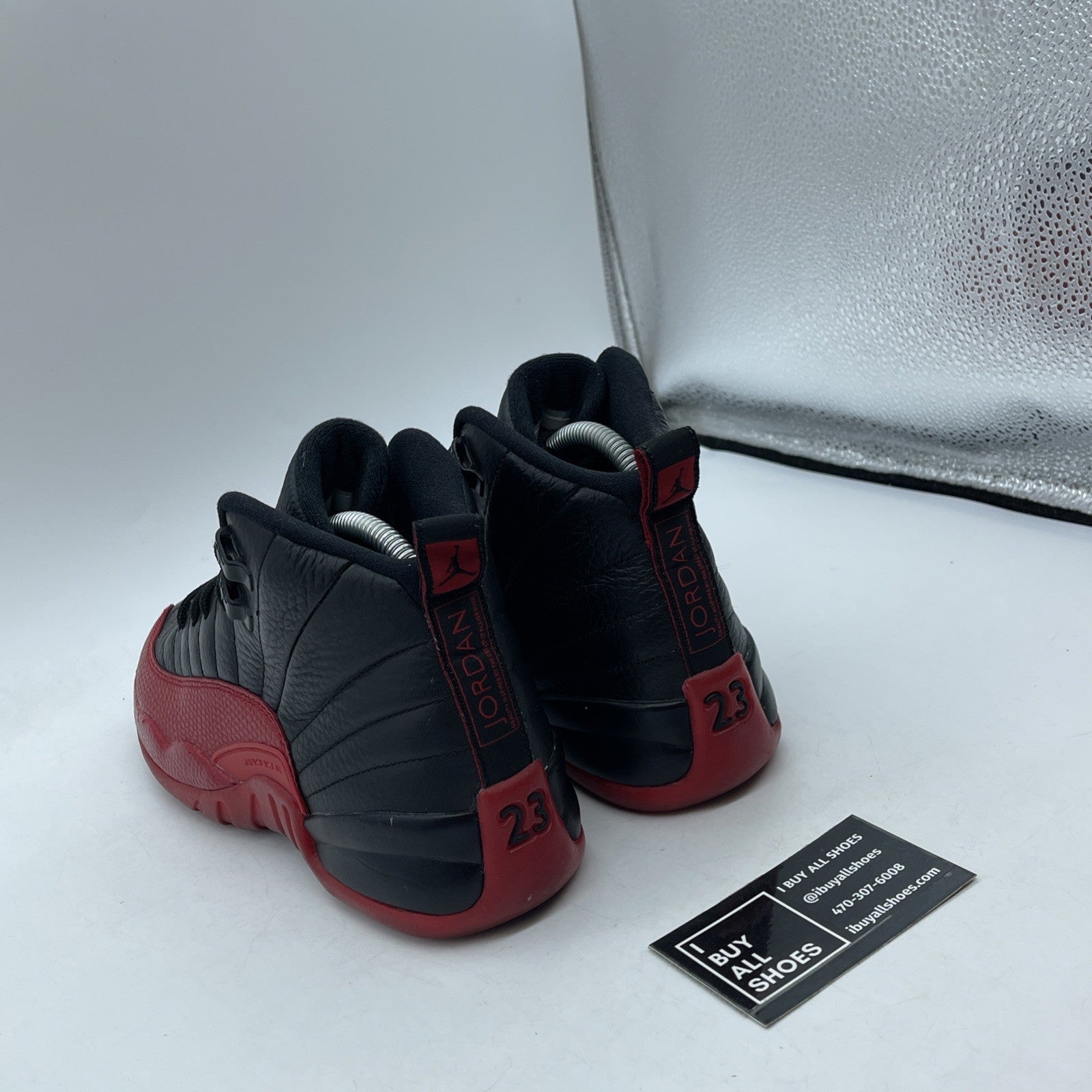 Size 6Y (GS) - Jordan 12 Retro 2016 Mid Flu Game Red Black Leather (153265-002)