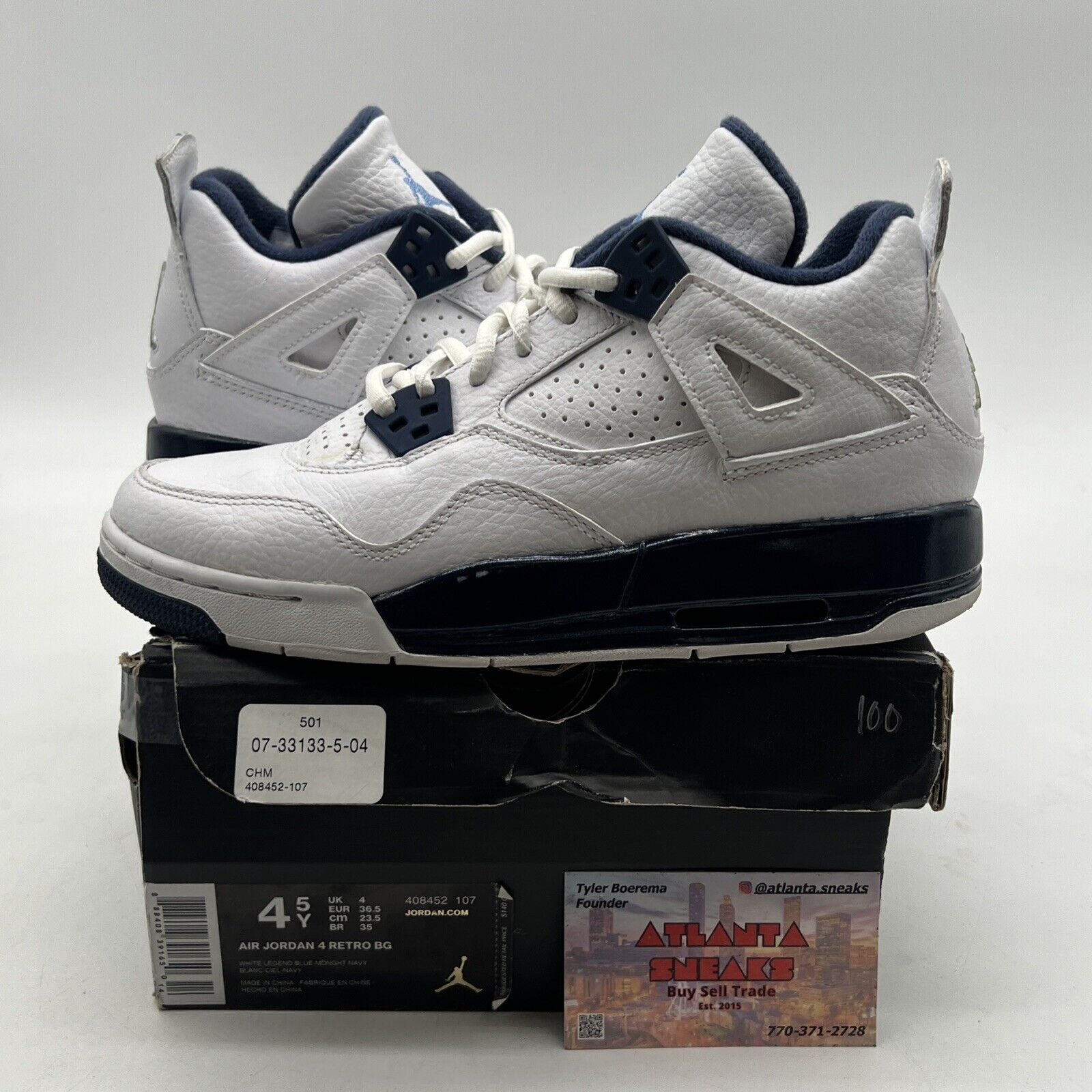 Size 4 (GS) - Jordan 4 Retro Low Legend Blue (408452-107)