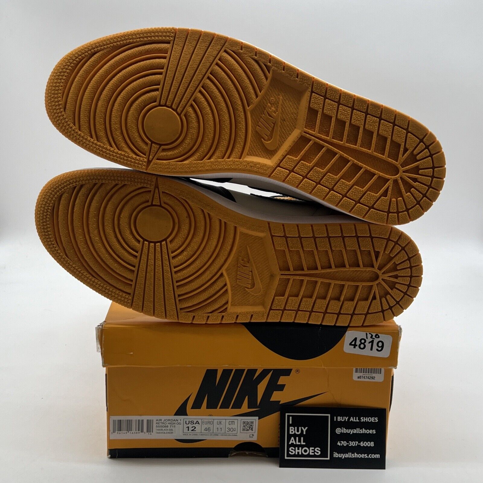 Size 12 - Air Jordan 1 Retro OG High Yellow Toe (555088-711)