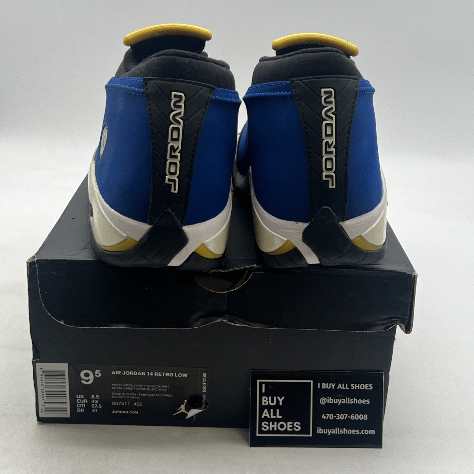 Size 9.5 - Air Jordan 14 Retro 2015 Low Laney (807511-405)