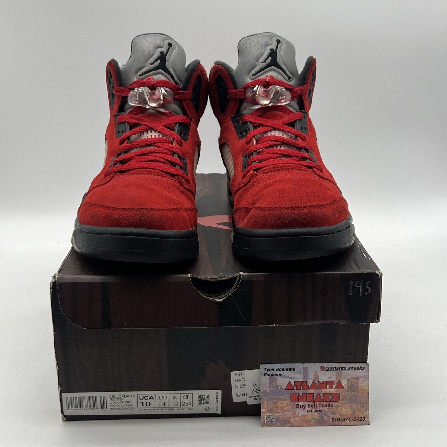 Size 10 - Jordan 5 Retro Mid Raging Bull Black Grey Suede (DD0587-600)