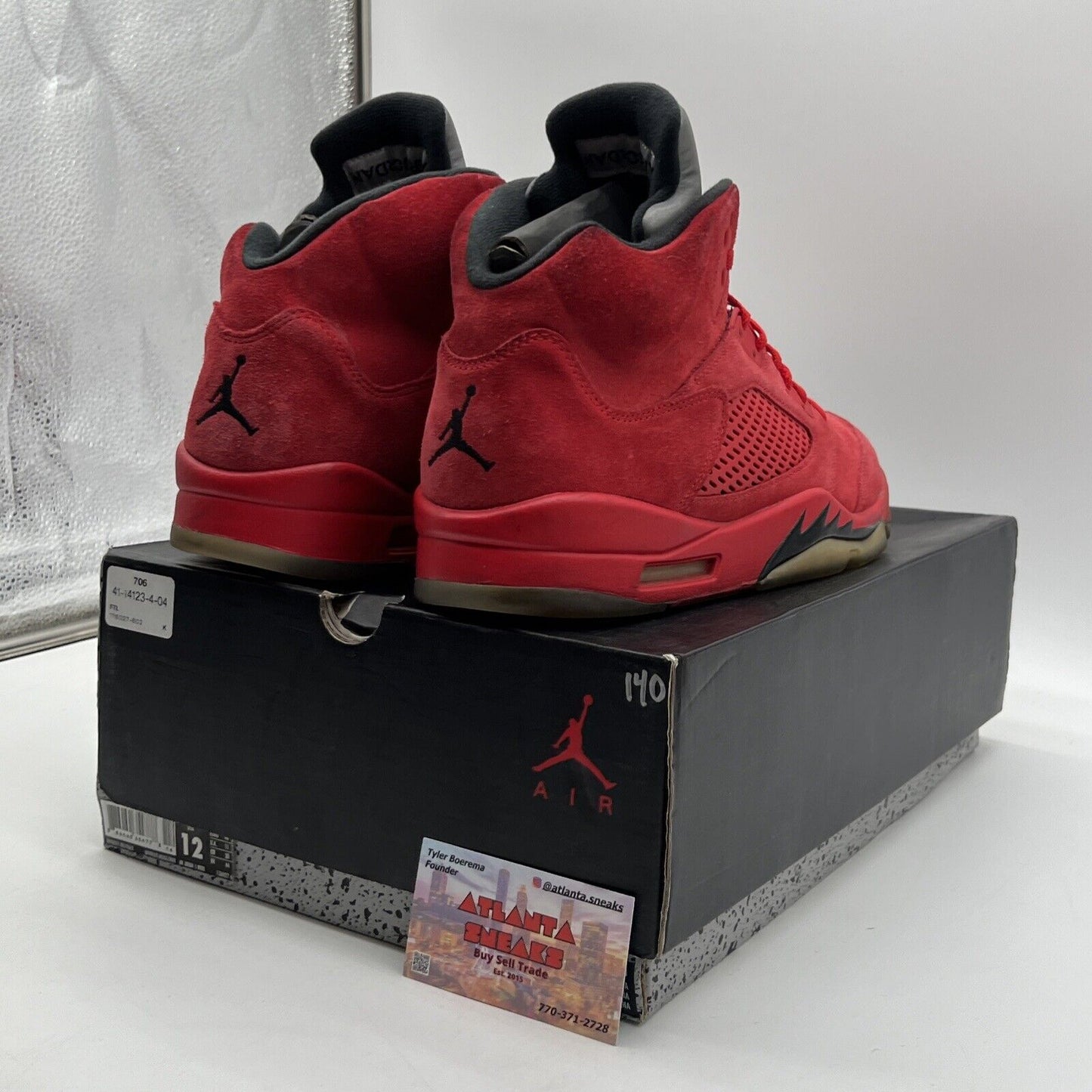 Size 12 - Air Jordan 5 Retro Red Suede Black Grey (136027-602)