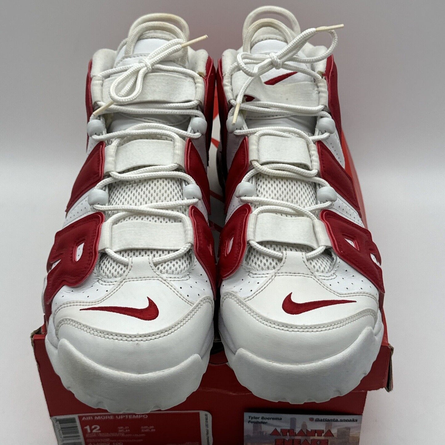 Size 12 - Nike Air More Uptempo White Red 2016 Varsity OG All Classic Leather A