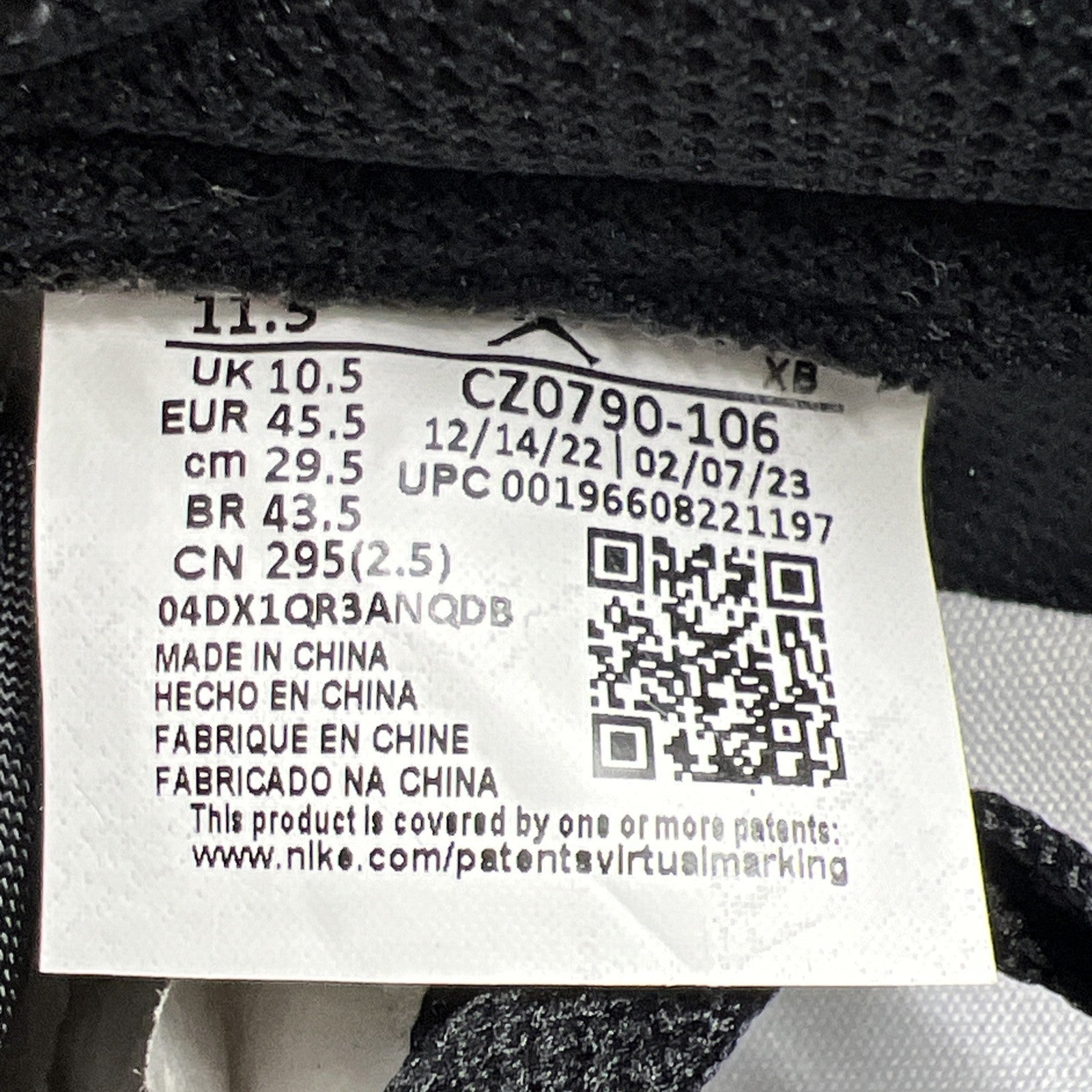 Size 11.5 - Air Jordan 1 Retro OG Low Black Toe (CZ0790-106)