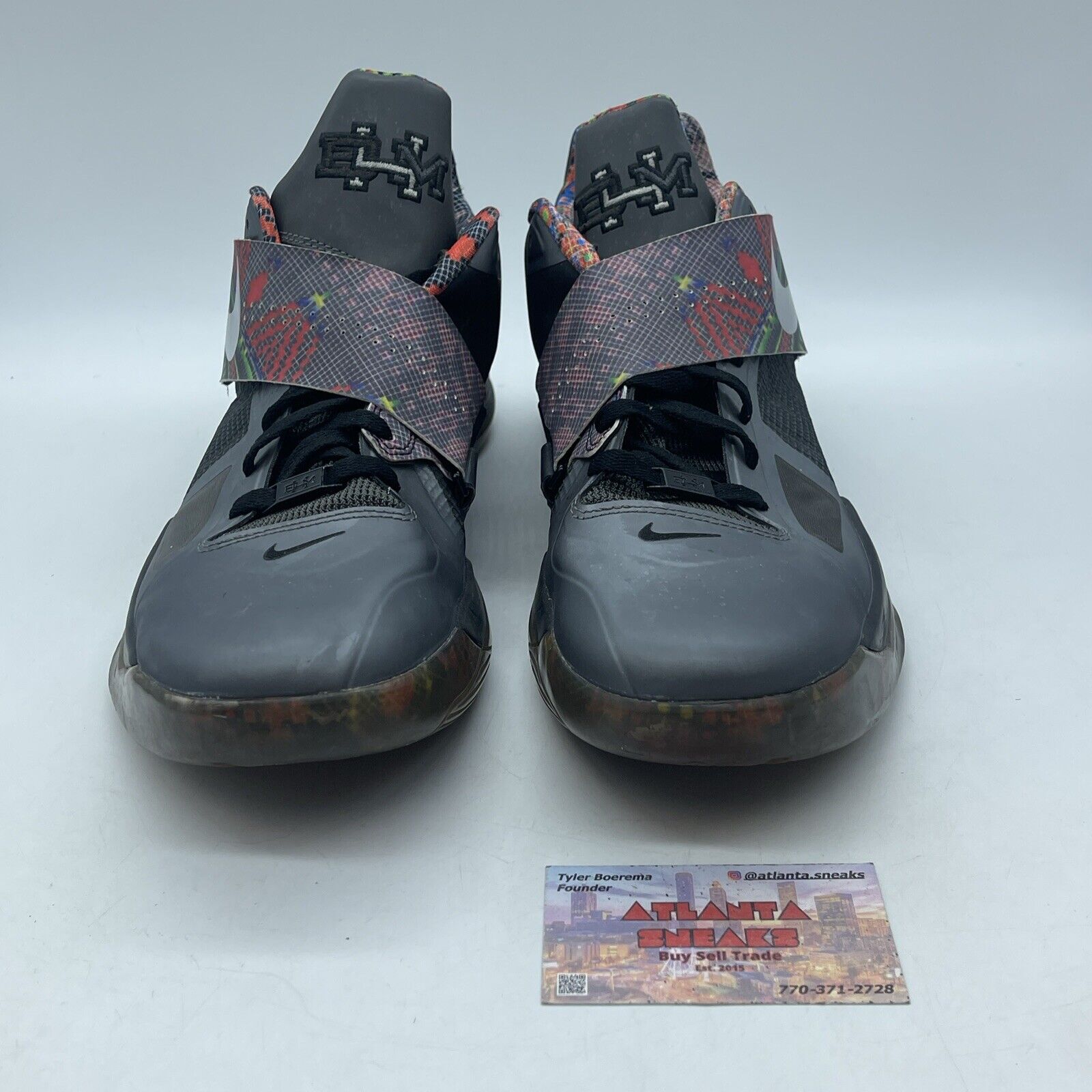 Size 13 - Nike Zoom KD 4 BHM Black Grey Leather Suede (530960-001)