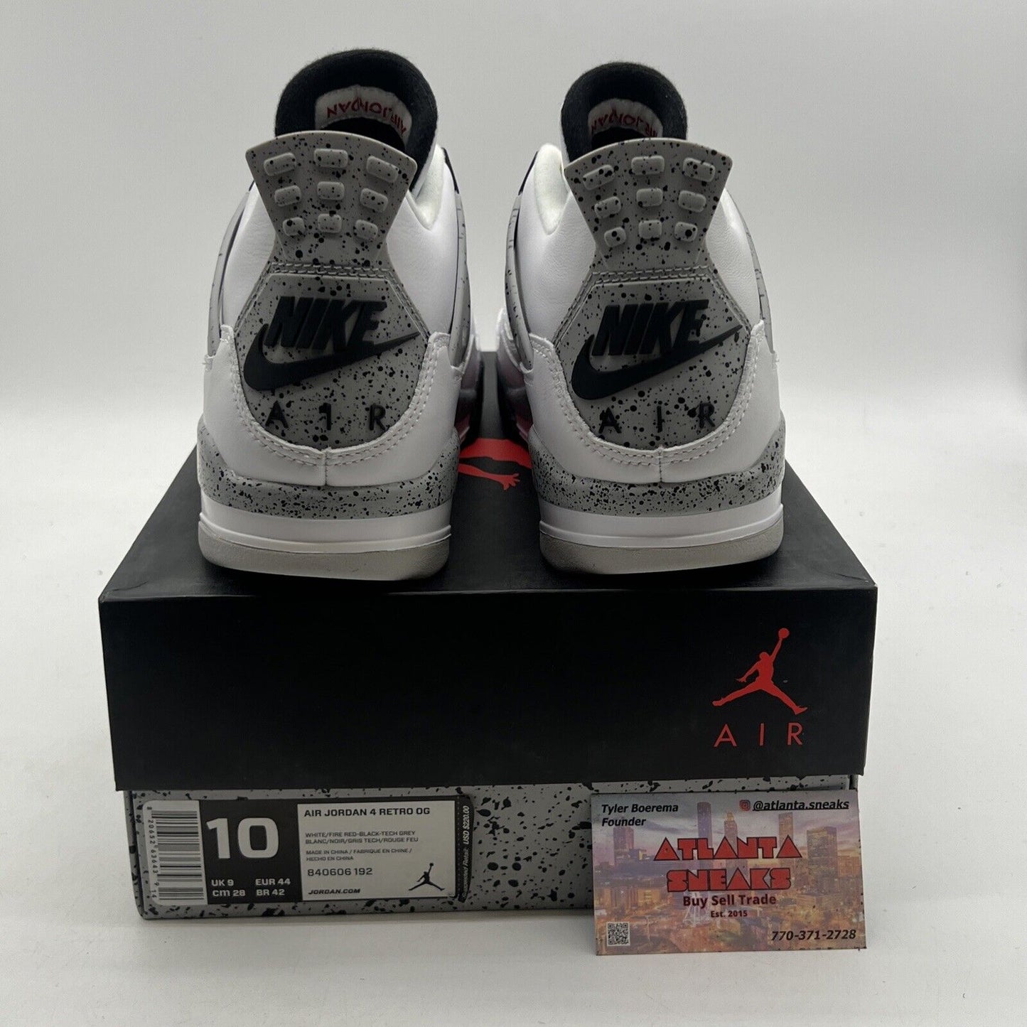 Size 10 - Air Jordan 4 Retro OG Mid White Cement (840606-192)