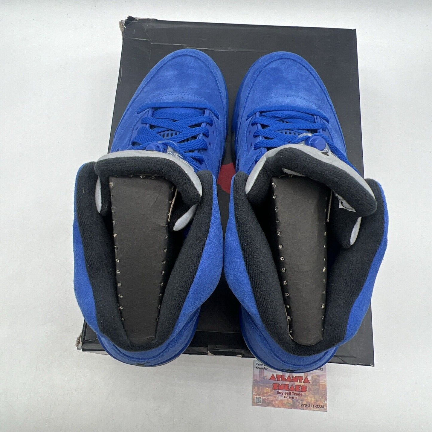 Size 11.5 - Air Jordan 5 Retro Blue Suede Black Grey Suede (136027-401)
