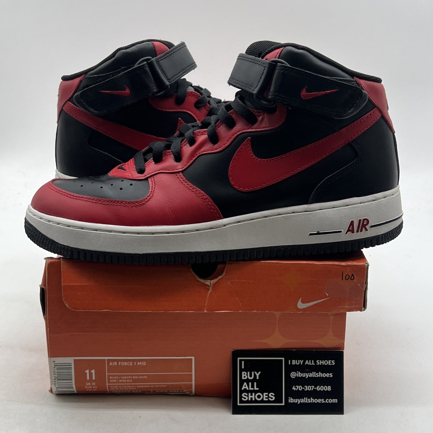 Size 11 - Nike Air Force 1 Mid Bred (306352-063)
