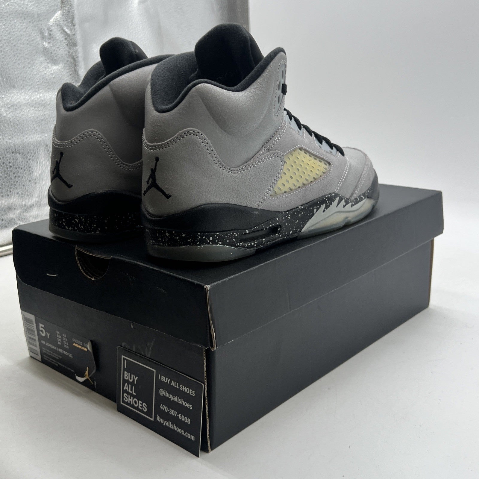 Size 5Y - Air Jordan 5 V Retro GS Wolf Grey (440892-008)