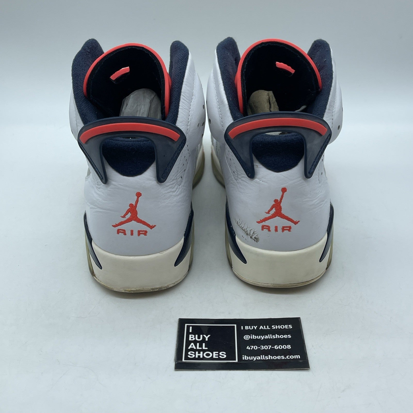 Size 10.5 - Air Jordan 6 Retro Tinker White Blue Grey Leather (384664-104)