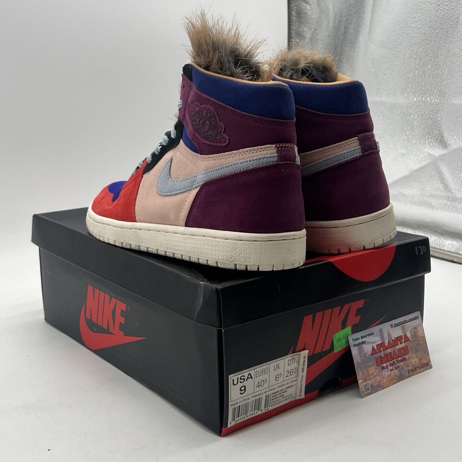 Size 9 - Aleali May x Air Jordan 1 Retro High Court Lux W (BV2613-600)